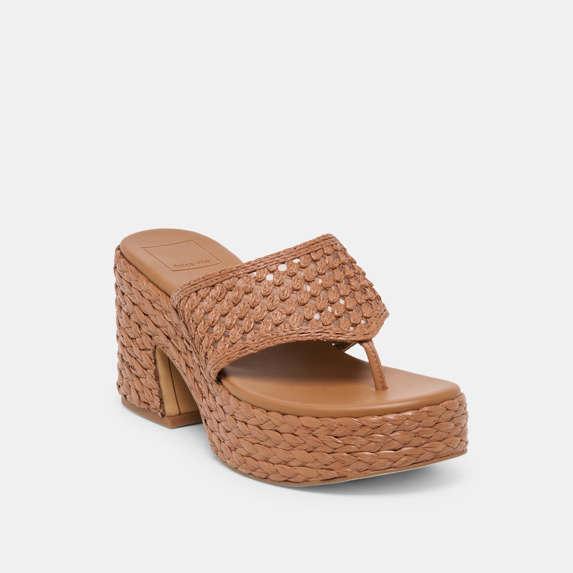 RIPPLE HEELS MID BROWN RAFFIA - Image 2