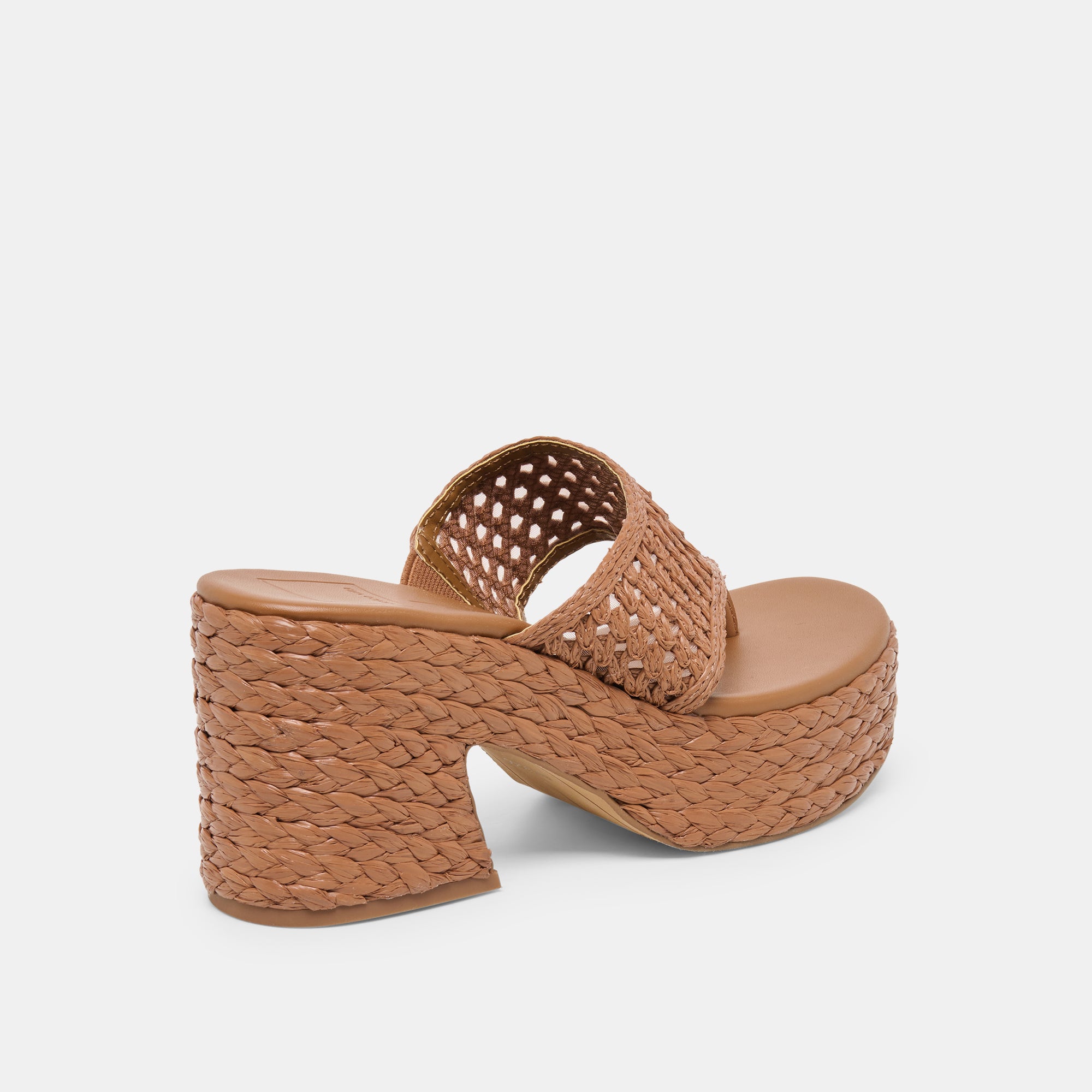 RIPPLE HEELS MID BROWN RAFFIA - Image 3