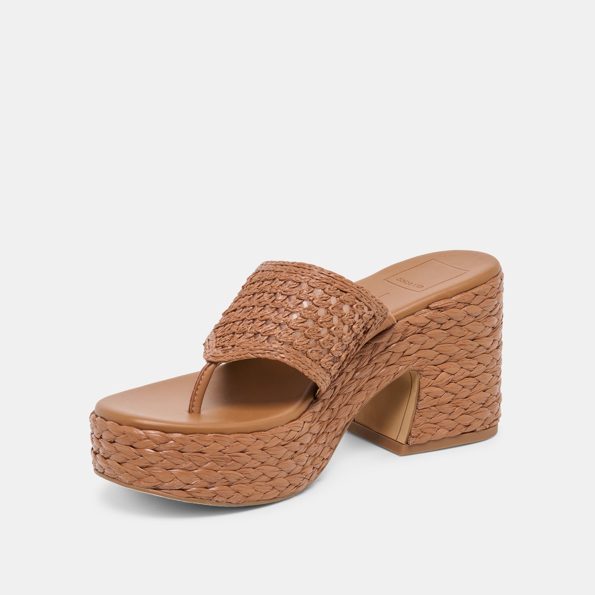 RIPPLE HEELS MID BROWN RAFFIA - Image 4