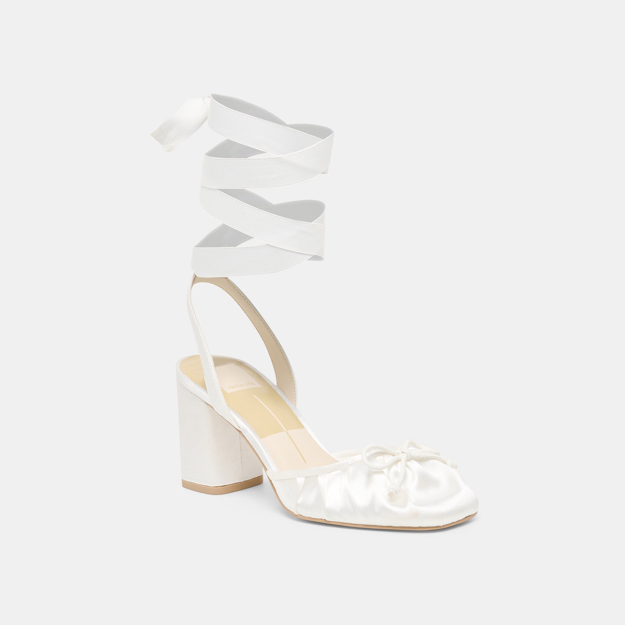 TISHA HEELS TRUE WHITE SATIN - Image 3