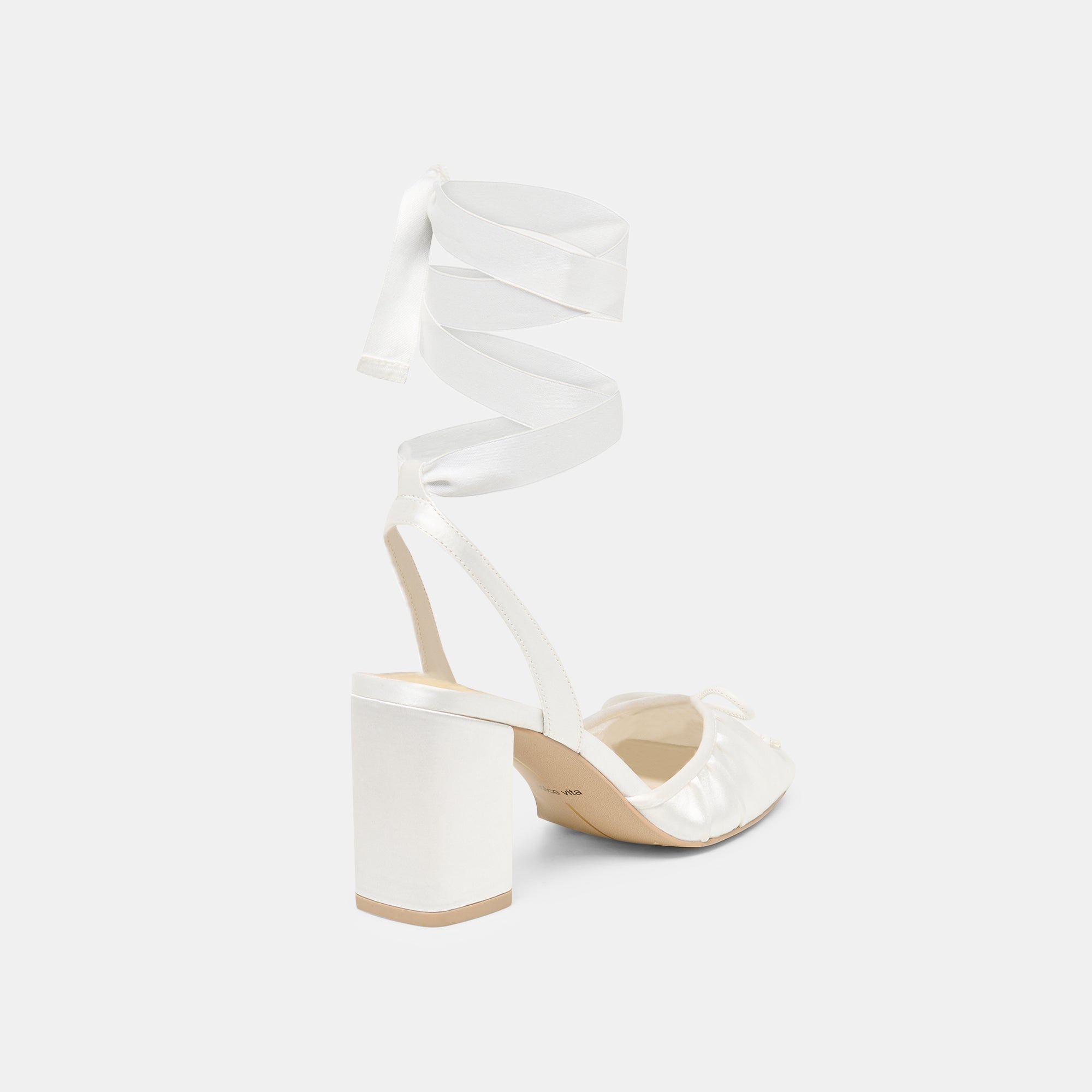 TISHA HEELS TRUE WHITE SATIN - Image 5
