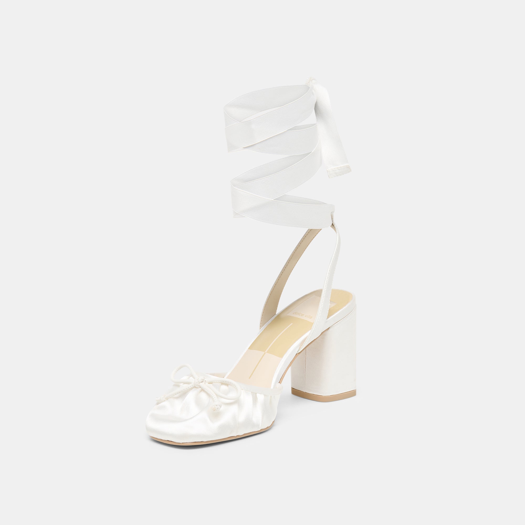 TISHA HEELS TRUE WHITE SATIN - Image 6