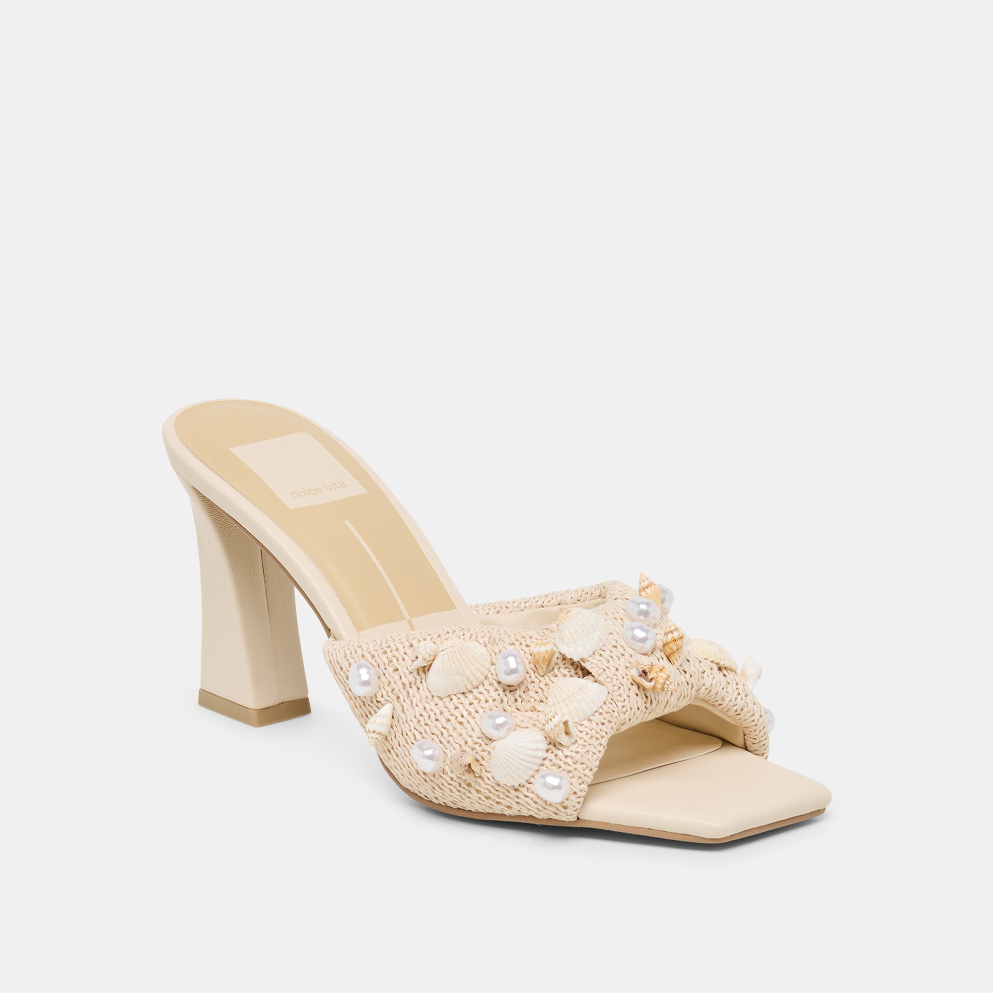 TYLAH HEELS OATMEAL BEADED RAFFIA - Image 2