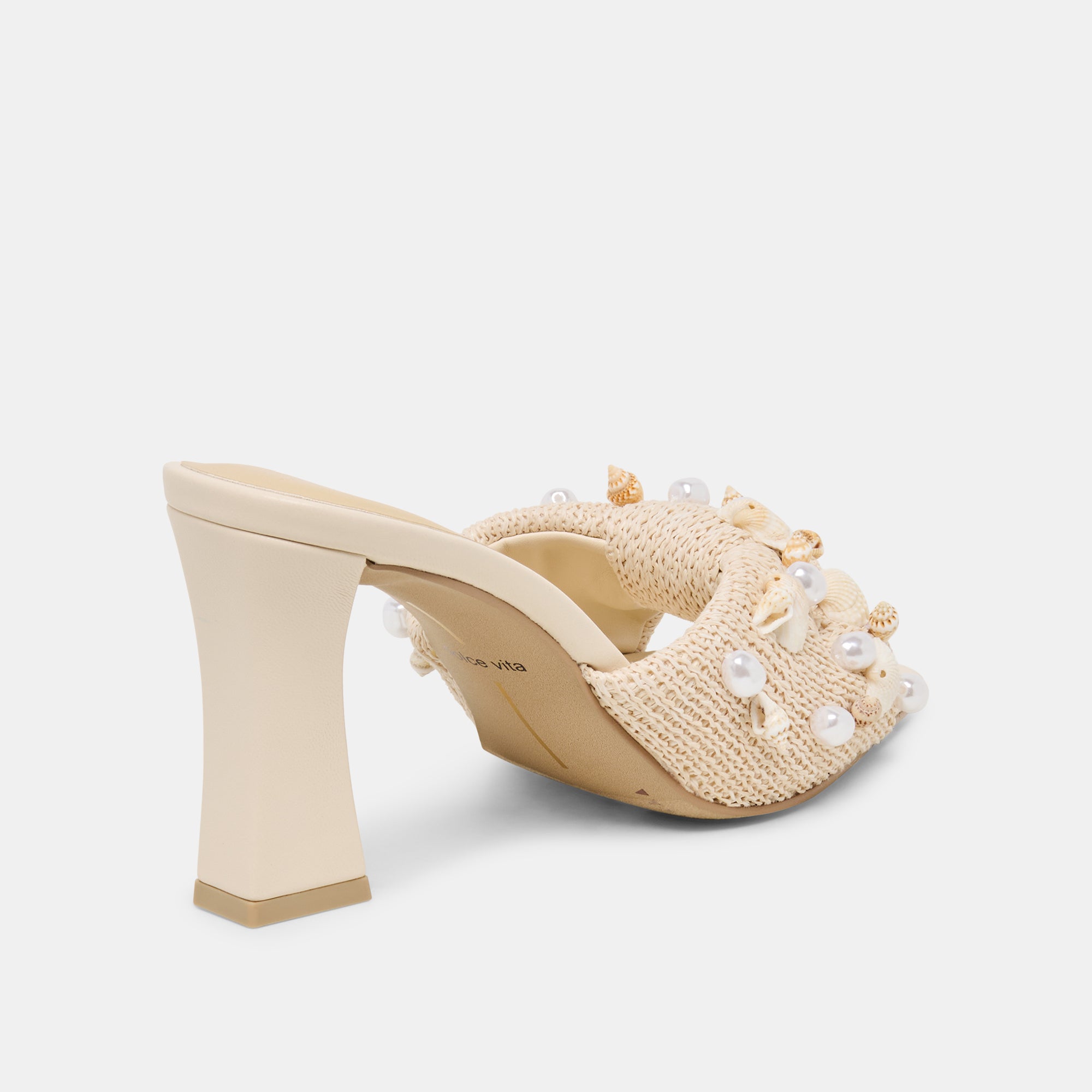 TYLAH HEELS OATMEAL BEADED RAFFIA - Image 3