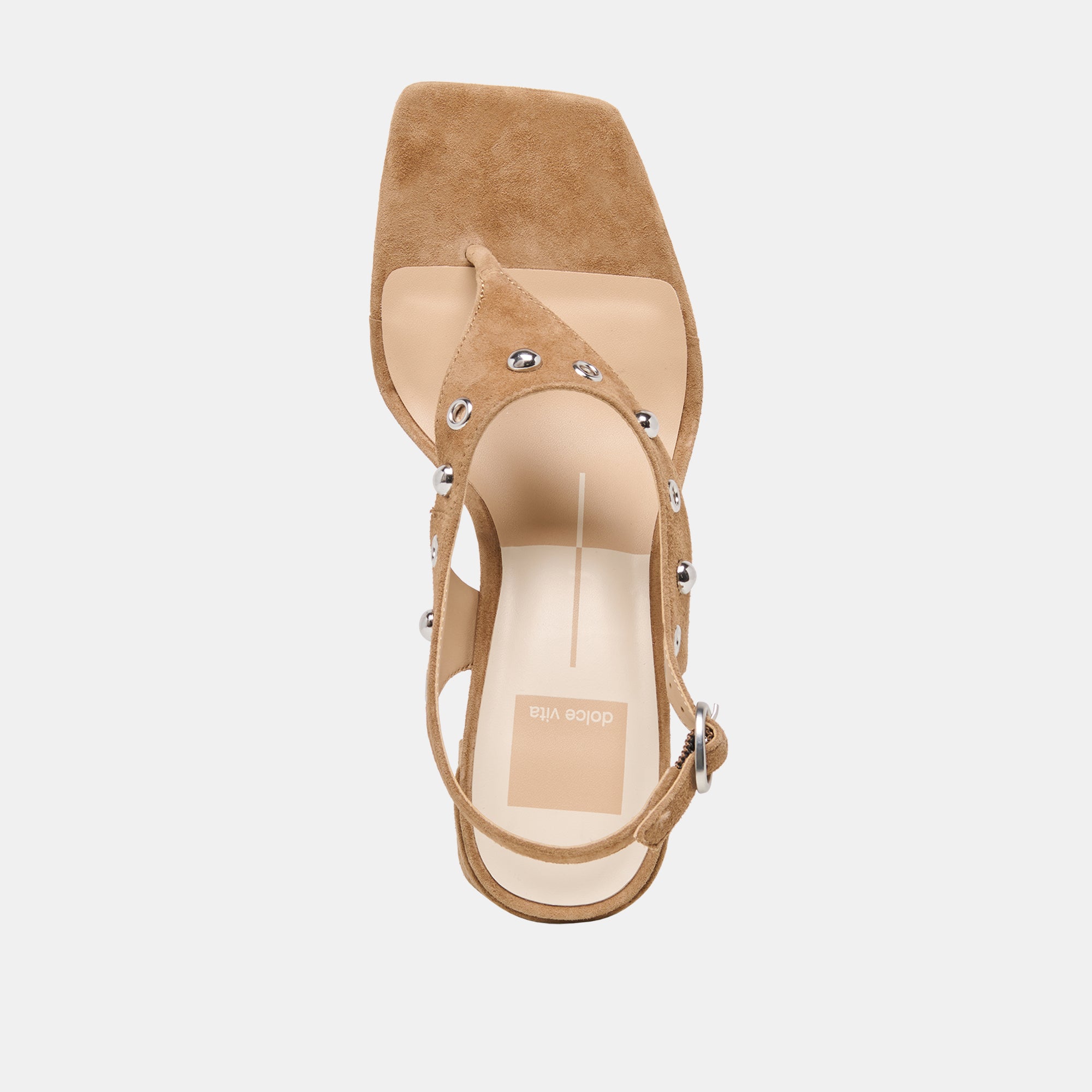 YVES STUD HEELS LT BROWN SUEDE - Image 10