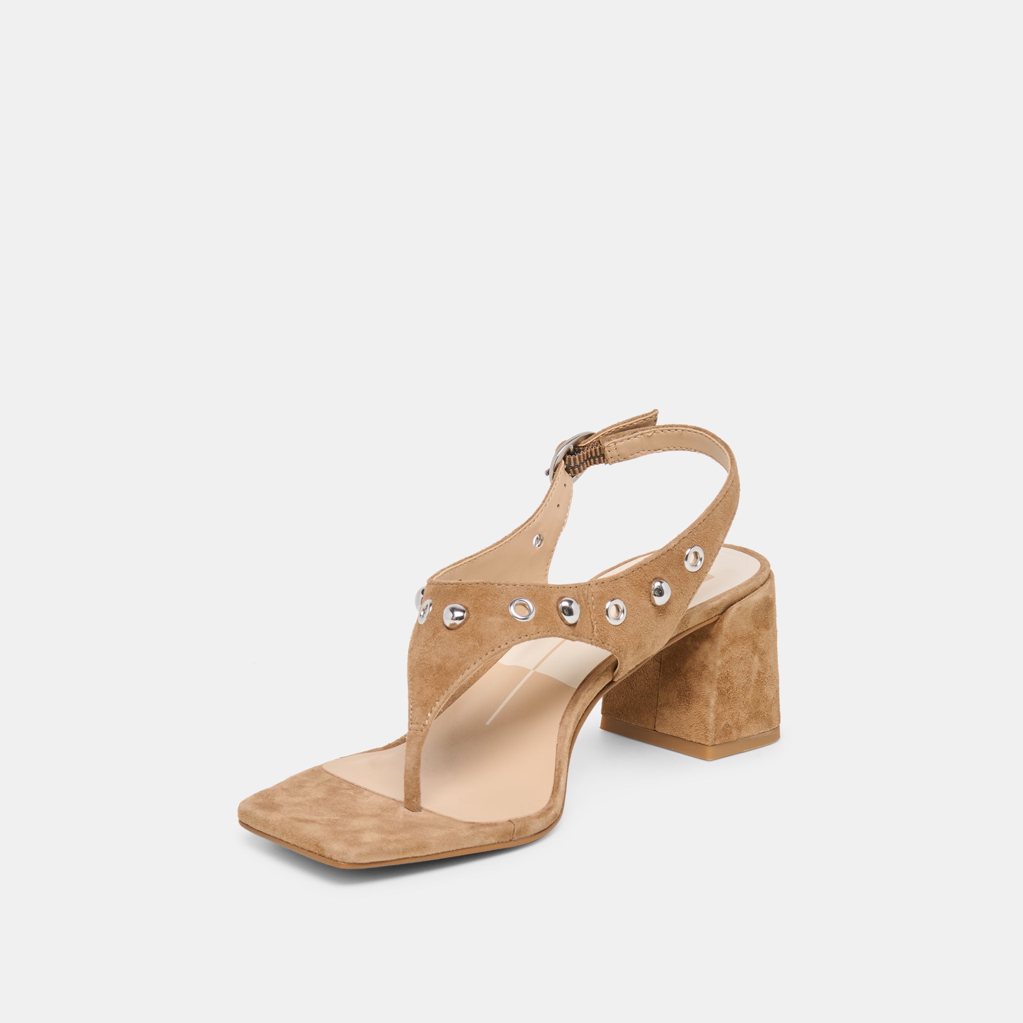 YVES STUD HEELS LT BROWN SUEDE - Image 6
