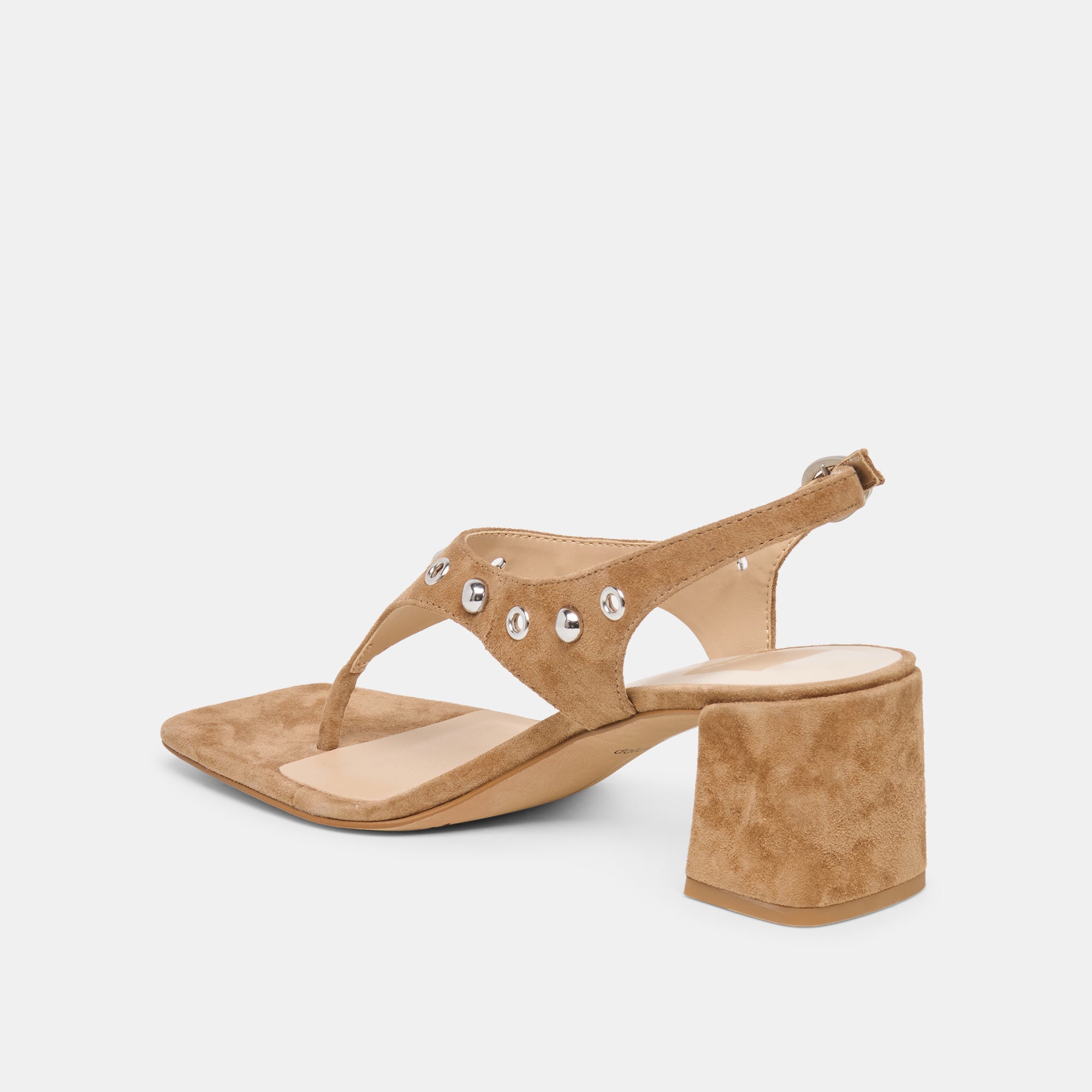 YVES STUD HEELS LT BROWN SUEDE - Image 7