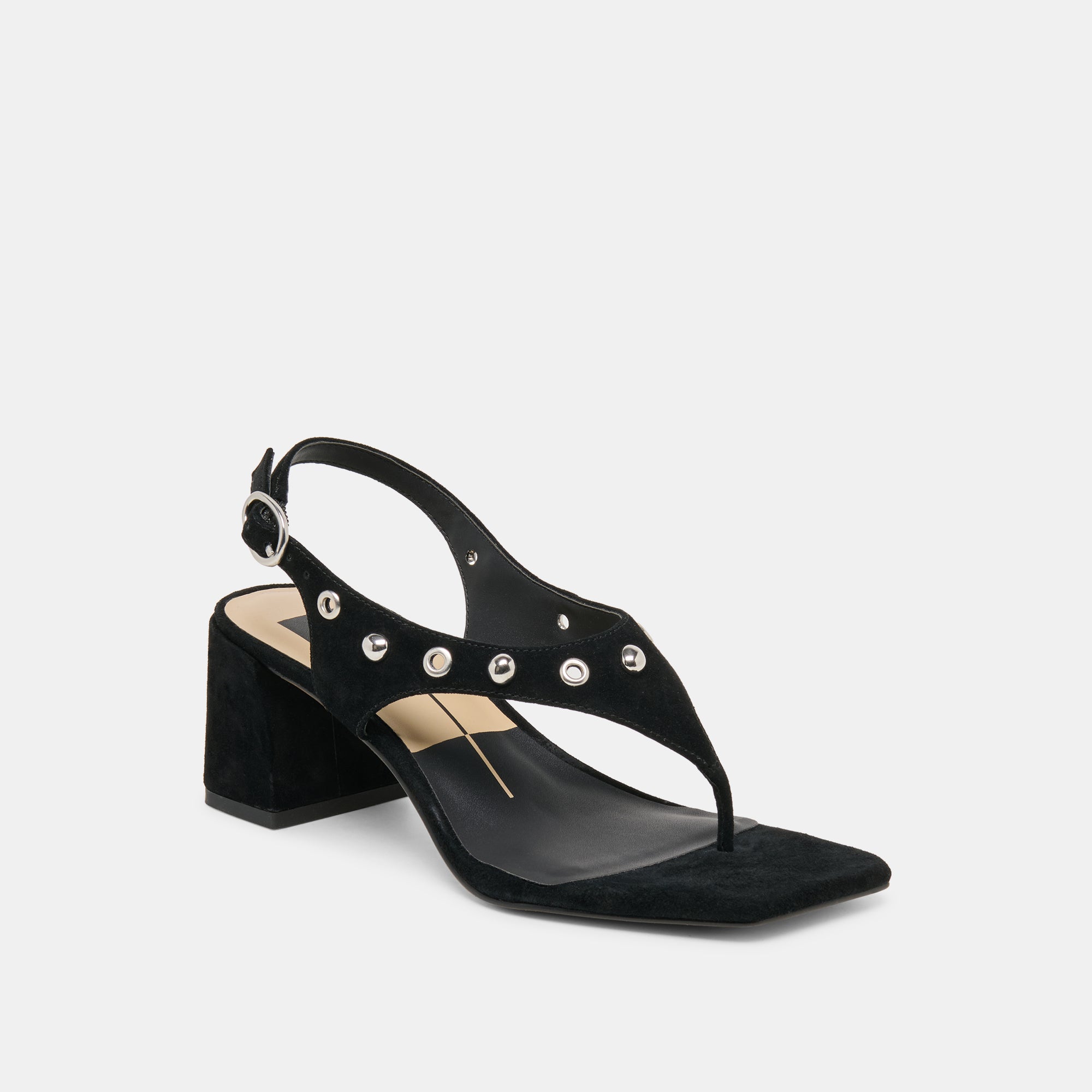 YVES STUD HEELS ONYX SUEDE - Image 2