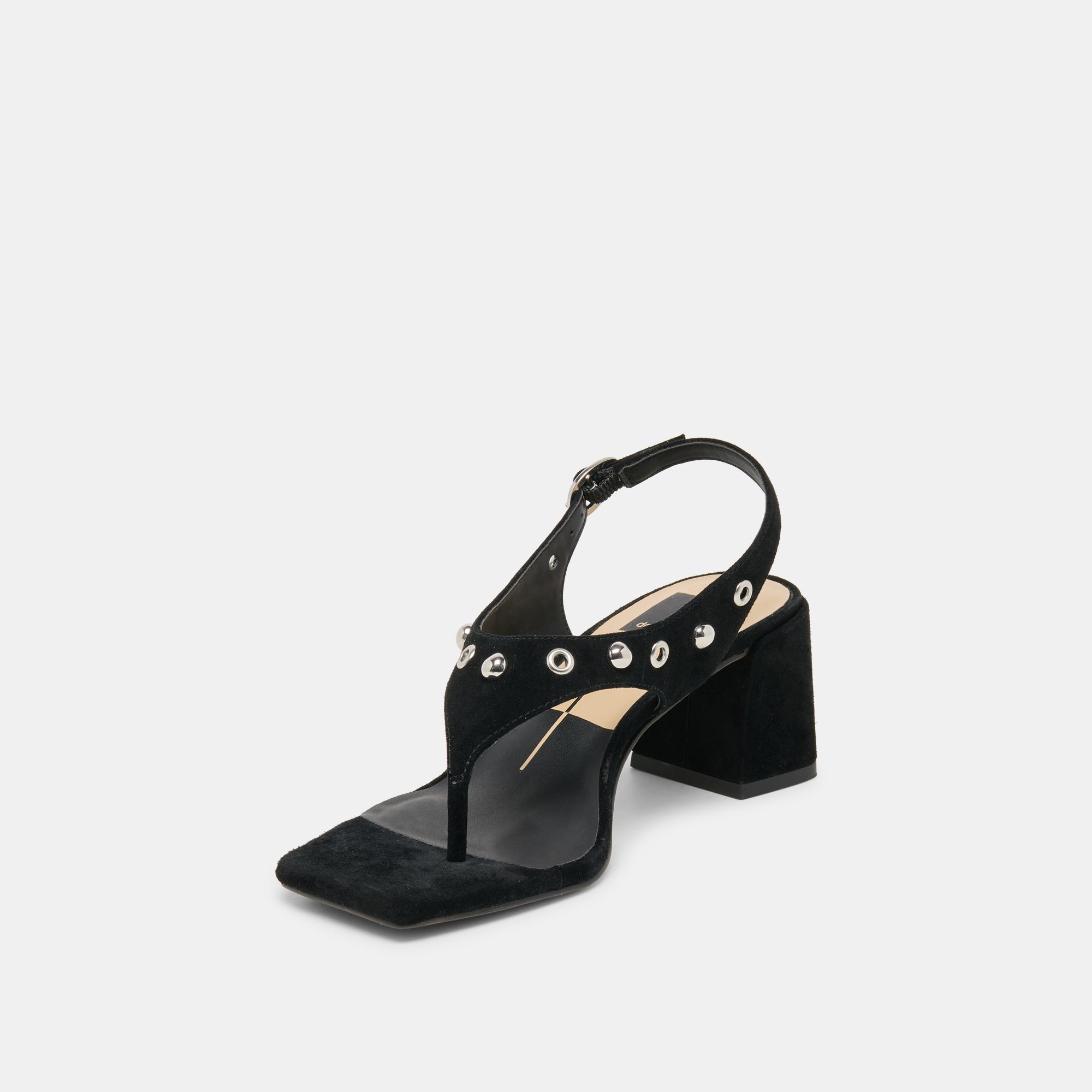 YVES STUD HEELS ONYX SUEDE - Image 4