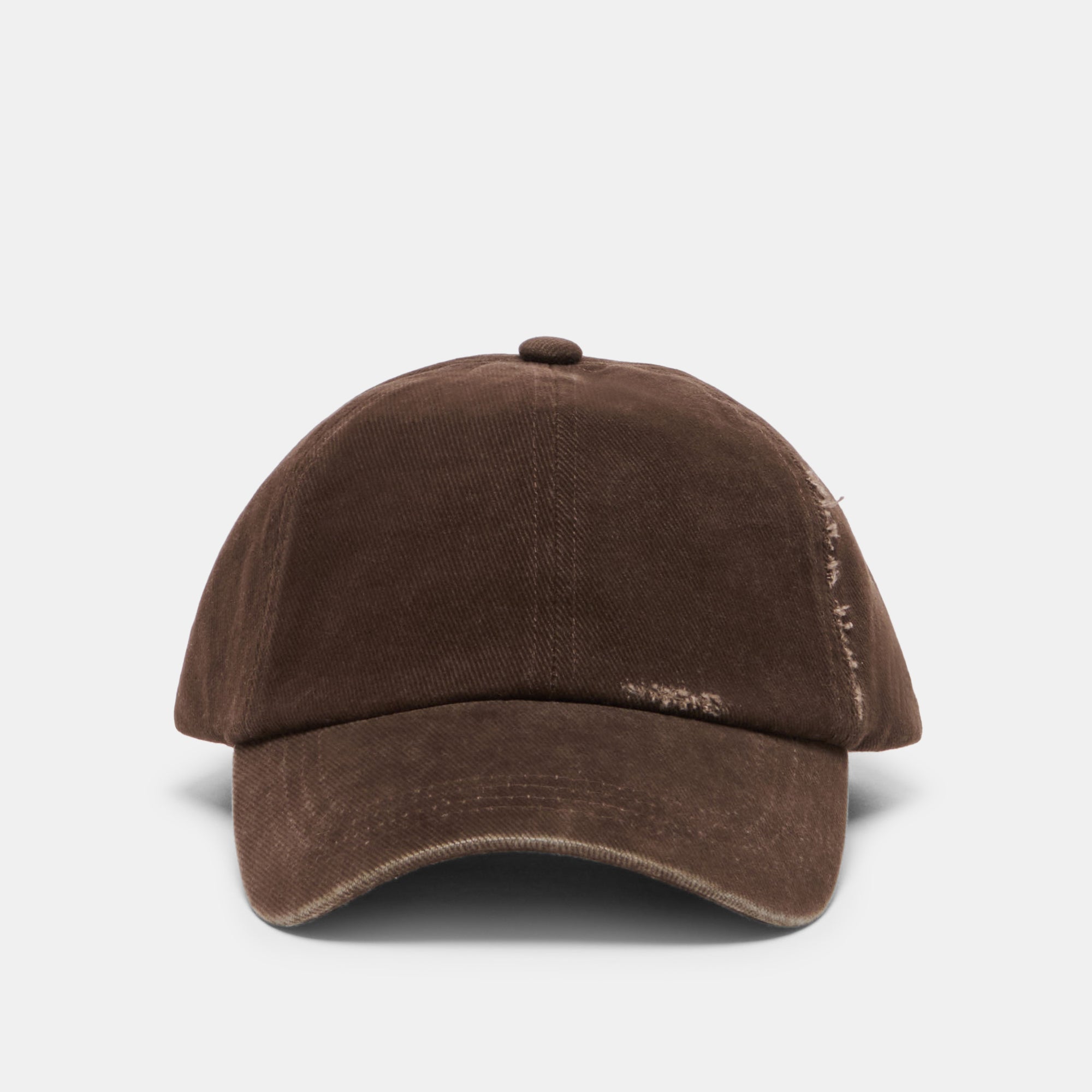 DISTRESSED BASEBALL CAP DARK BROWN