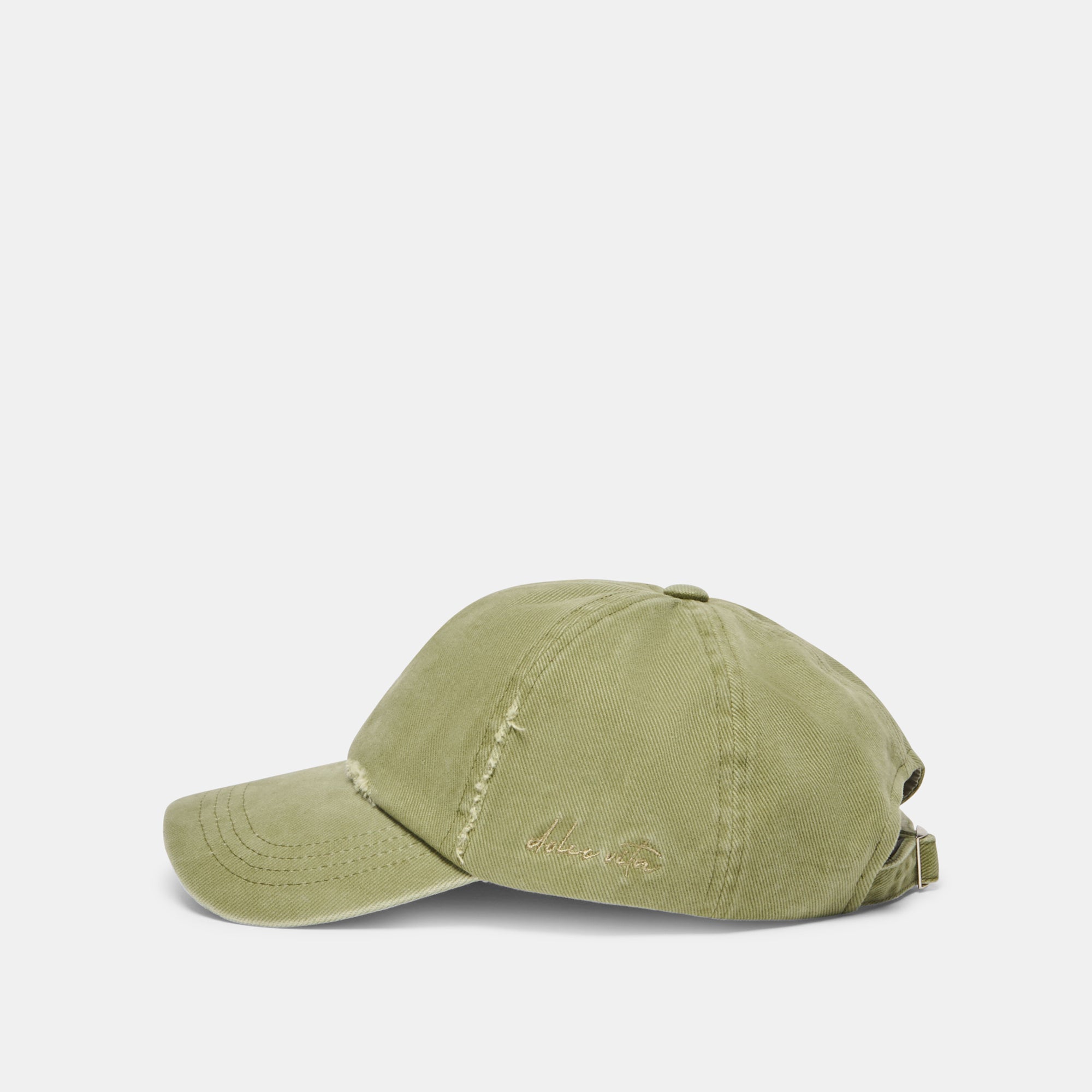 DISTRESSED BASEBALL CAP OLIVE - Image 3