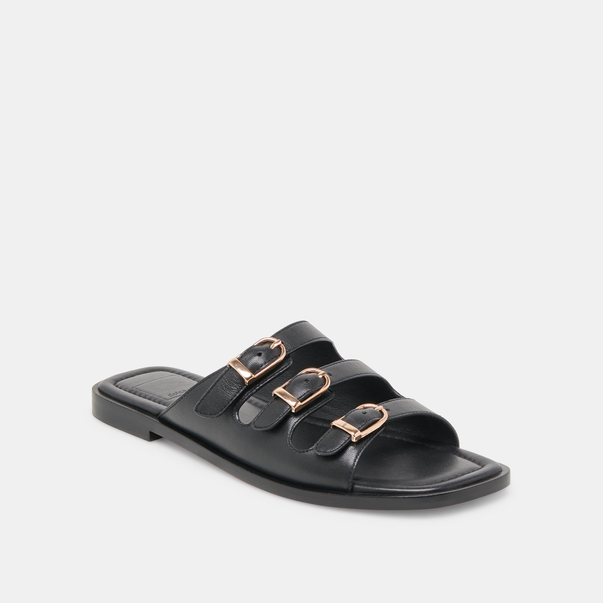 FIN SANDALS BLACK LEATHER - Image 2