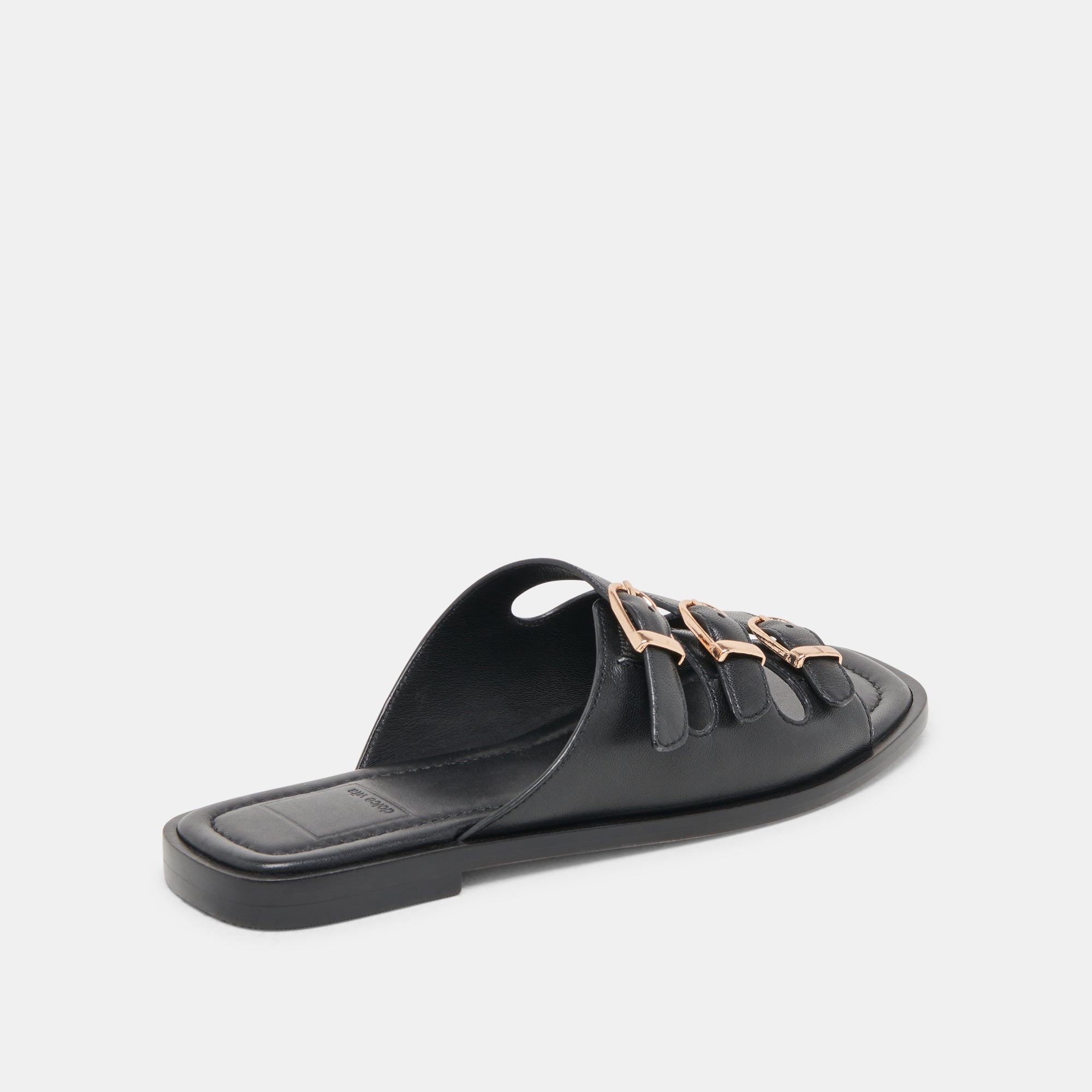 FIN SANDALS BLACK LEATHER - Image 3