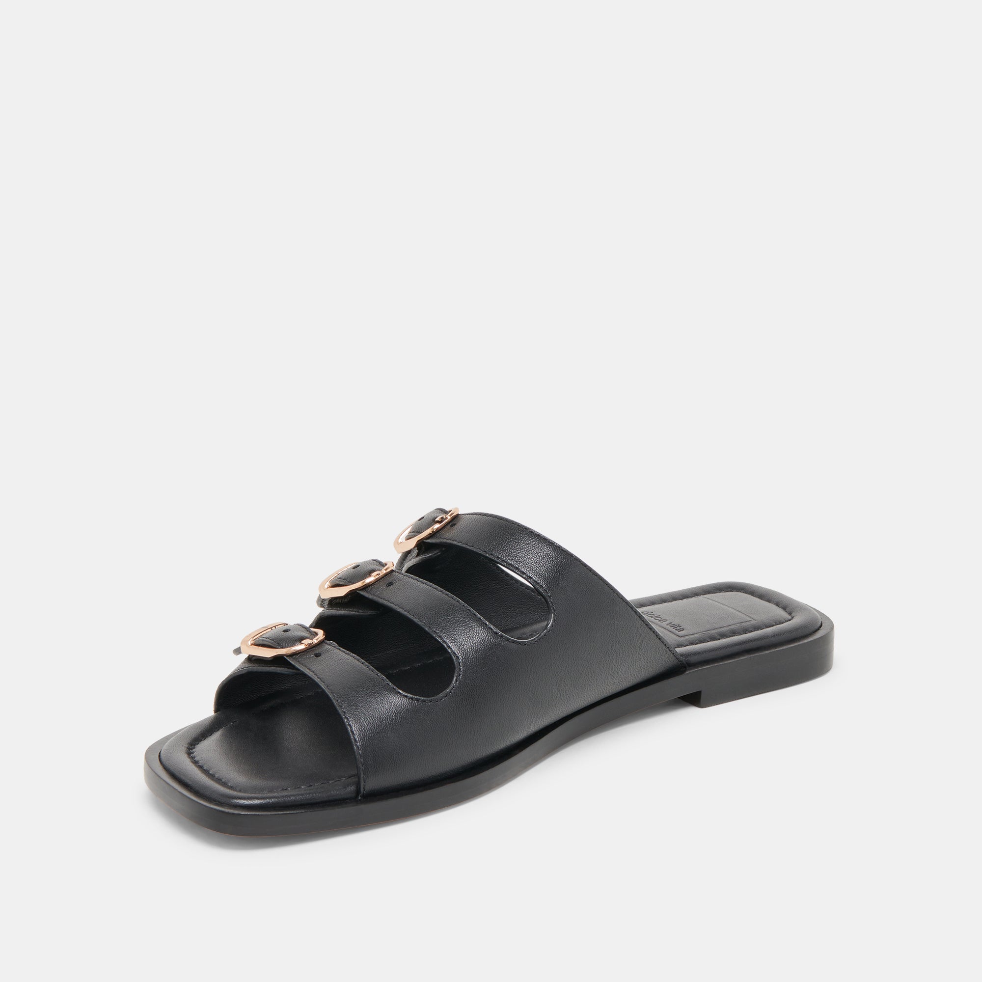 FIN SANDALS BLACK LEATHER - Image 4