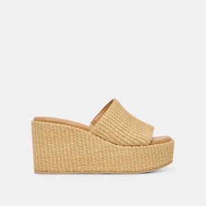 JOCLYN WEDGES LT NATURAL RAFFIA