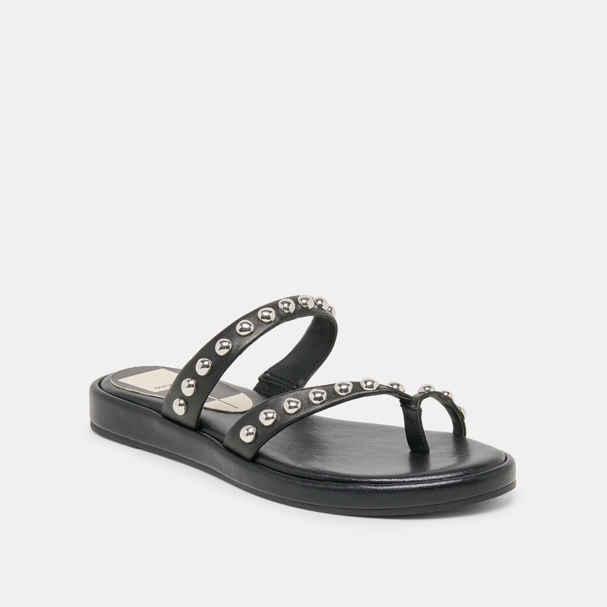 AMARY STUD SANDALS BLACK LEATHER - Image 3