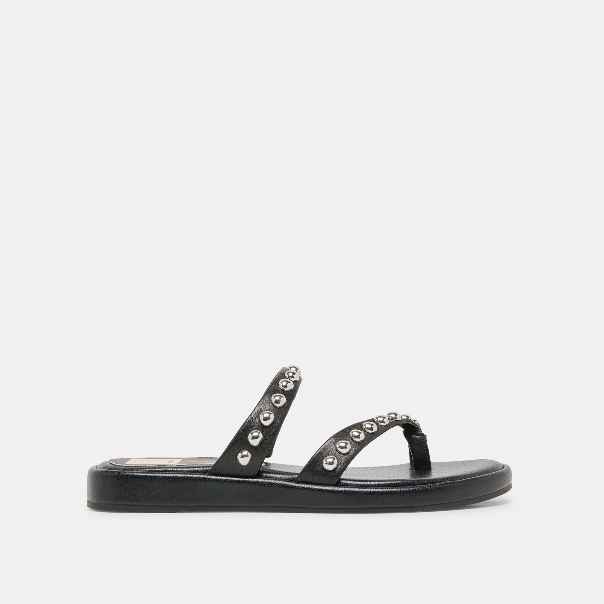 AMARY STUD SANDALS BLACK LEATHER