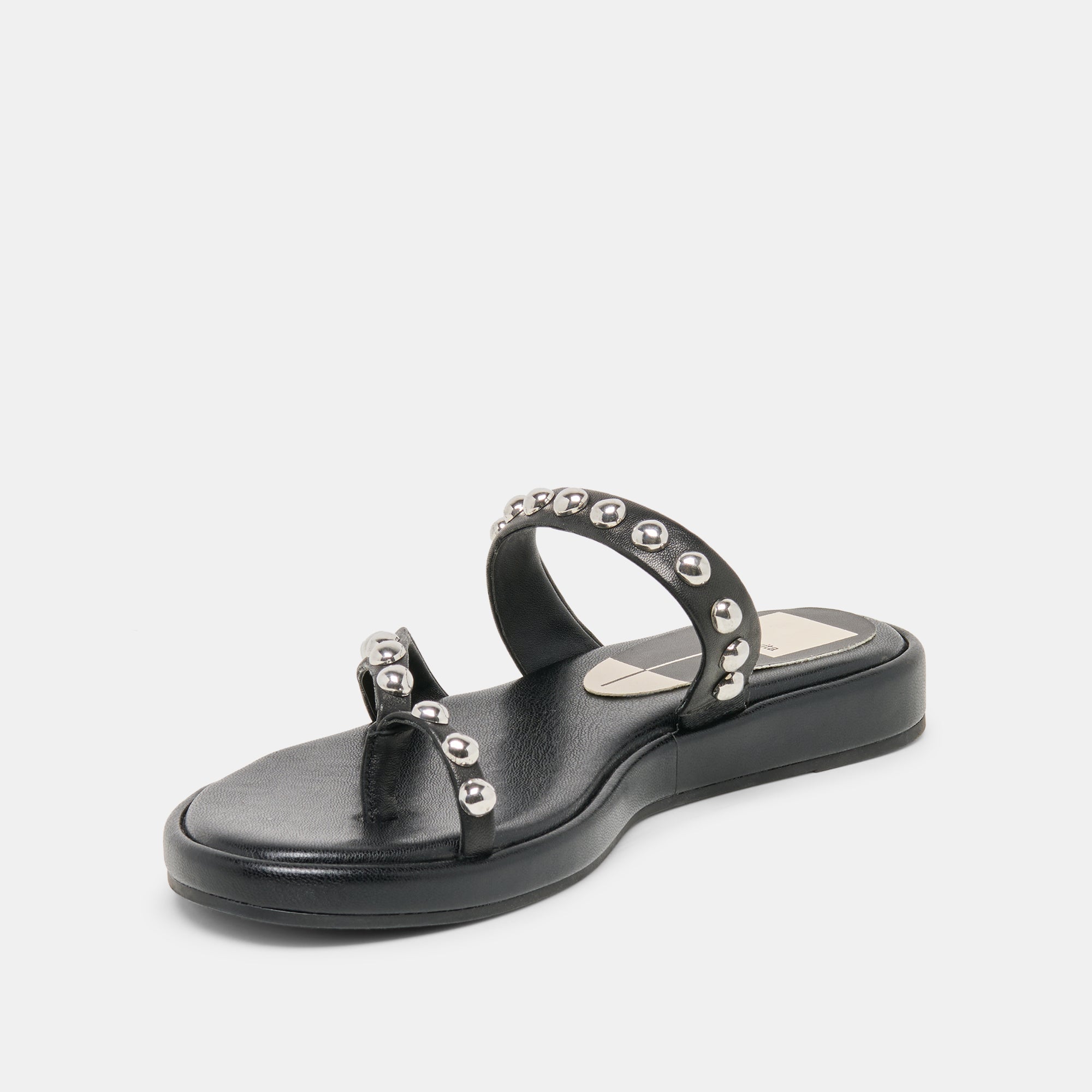 AMARY STUD SANDALS BLACK LEATHER - Image 6