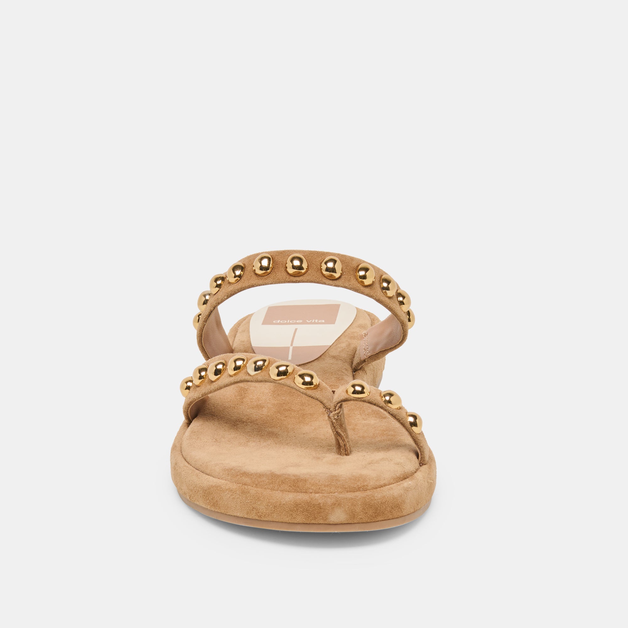 AMARY STUD SANDALS LT BROWN SUEDE - Image 6