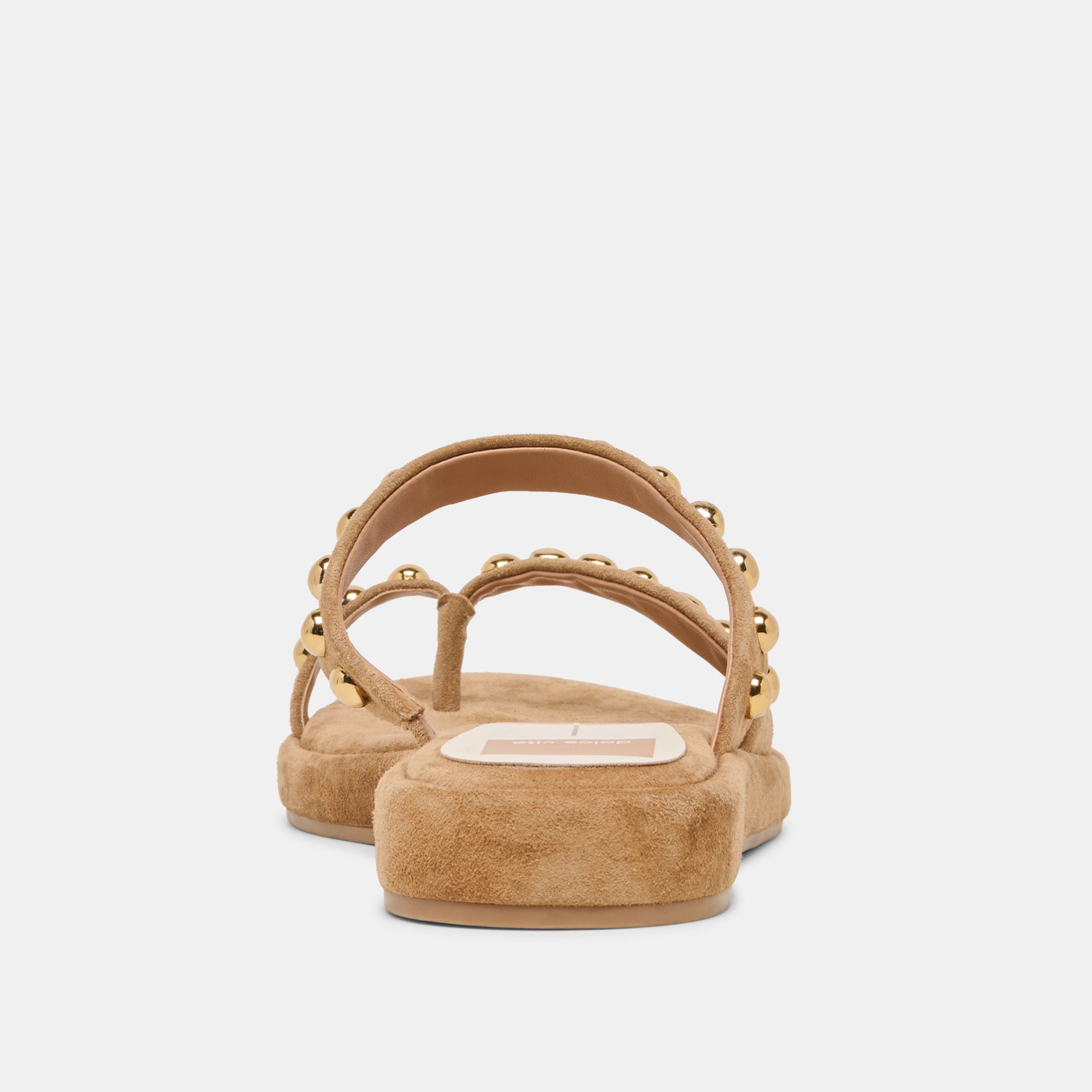 AMARY STUD SANDALS LT BROWN SUEDE - Image 7