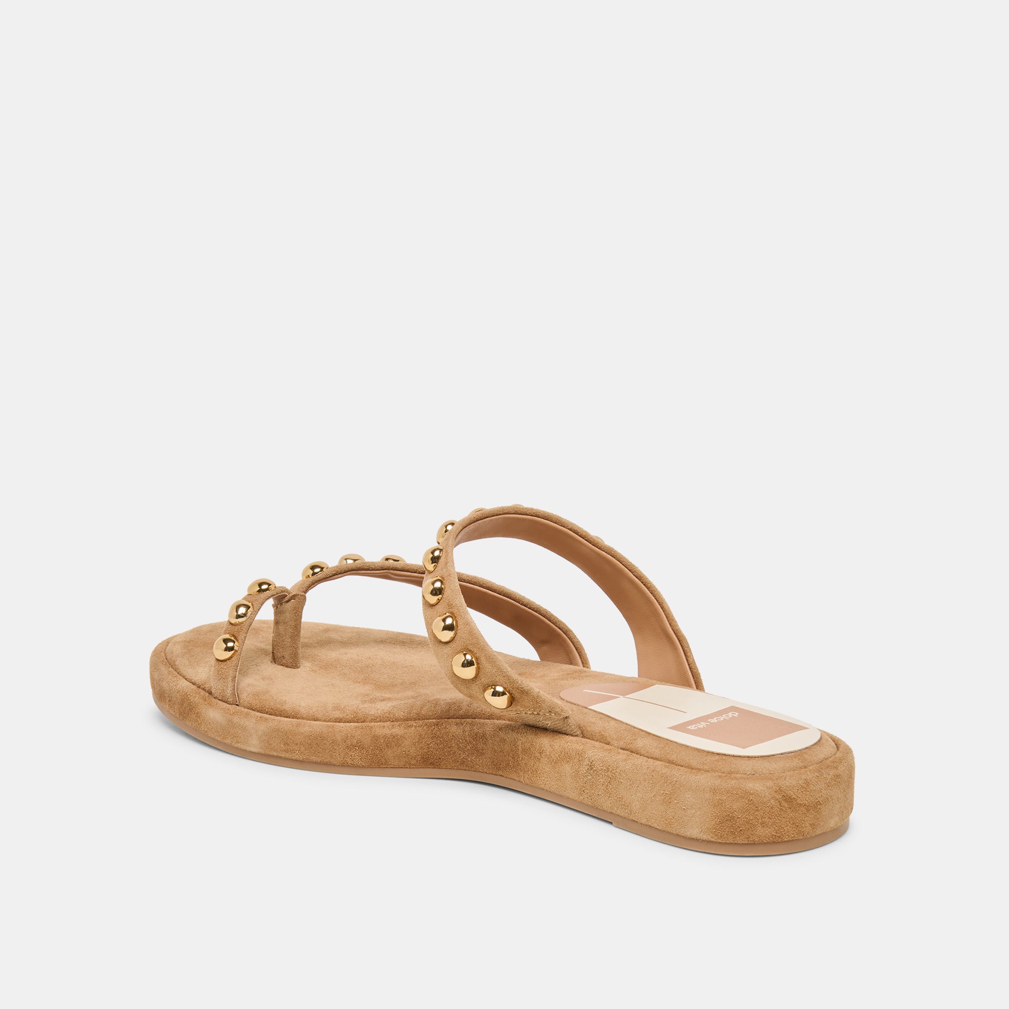 AMARY STUD SANDALS LT BROWN SUEDE - Image 5