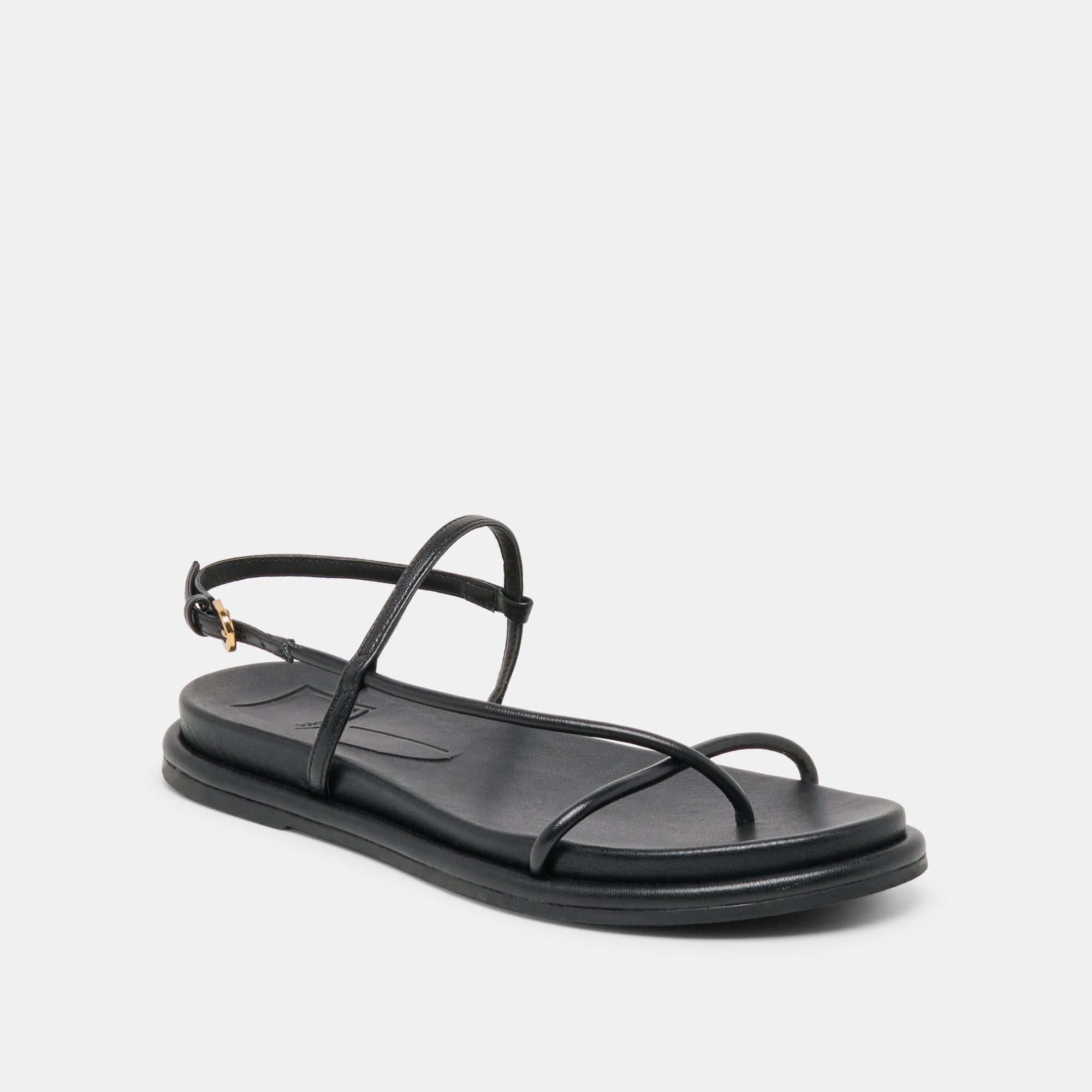 DOM SANDALS BLACK LEATHER - Image 2