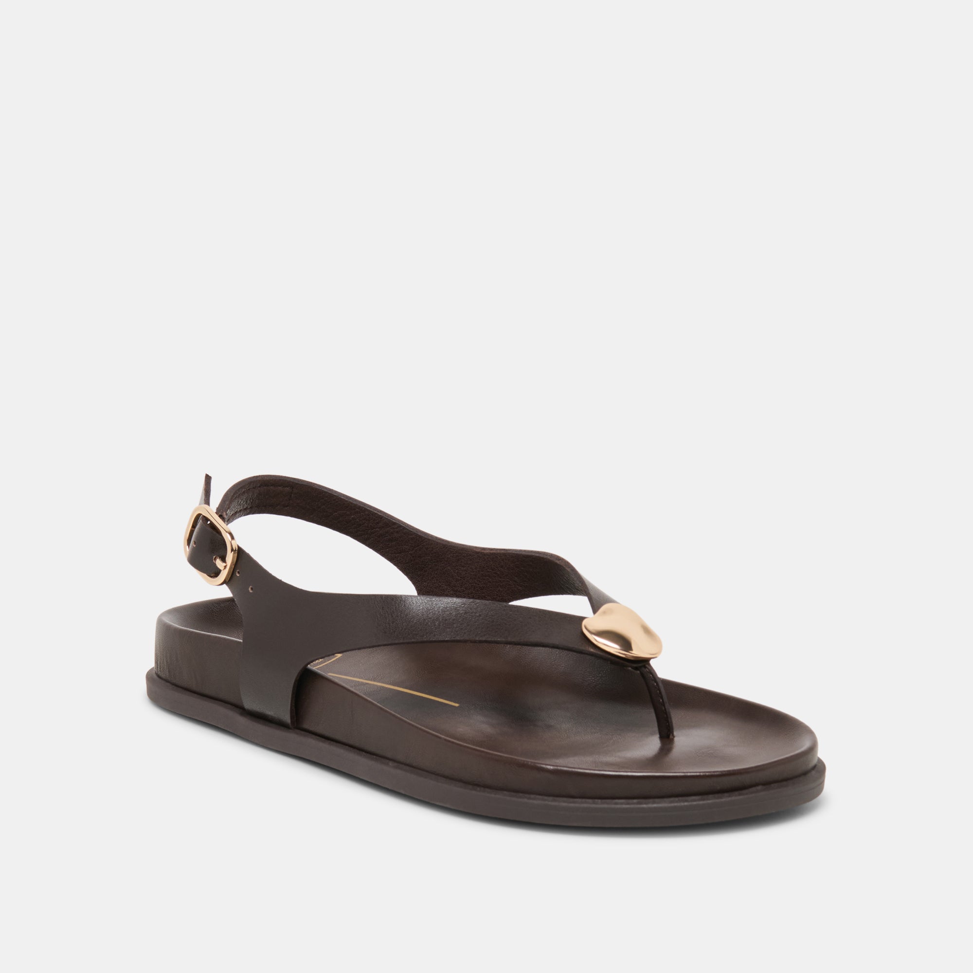 JONY SANDALS DK BROWN LEATHER - Image 3