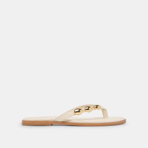 JUNY SANDALS OFF WHITE LEATHER