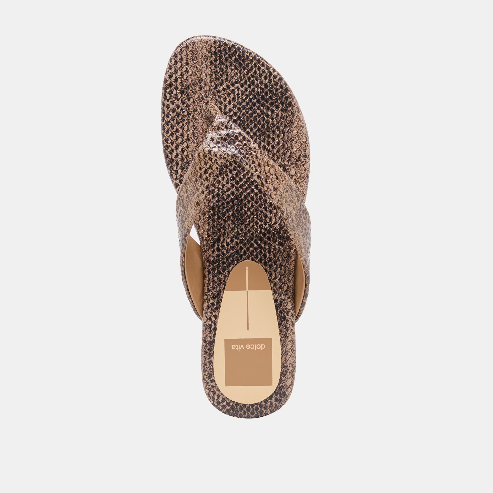 LINNET SANDALS SNAKE TAN EMBOSSED LEATHER - Image 8