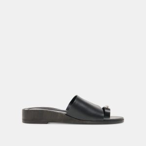 MOXY SANDALS BLACK LEATHER