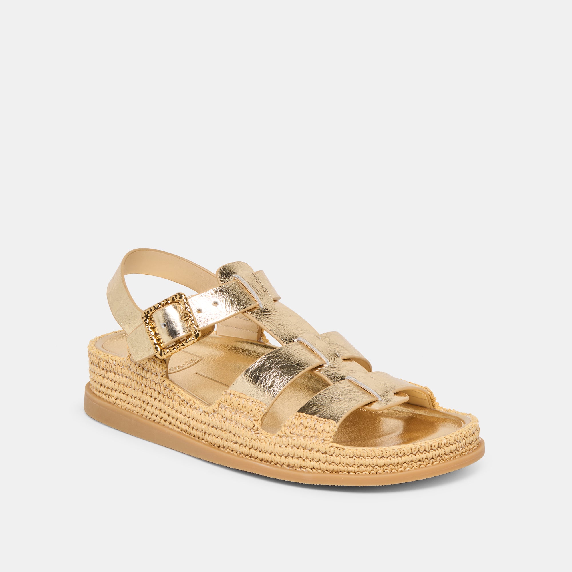 SHENNA SANDALS GOLD DISTRESSED LEATHER - Image 2