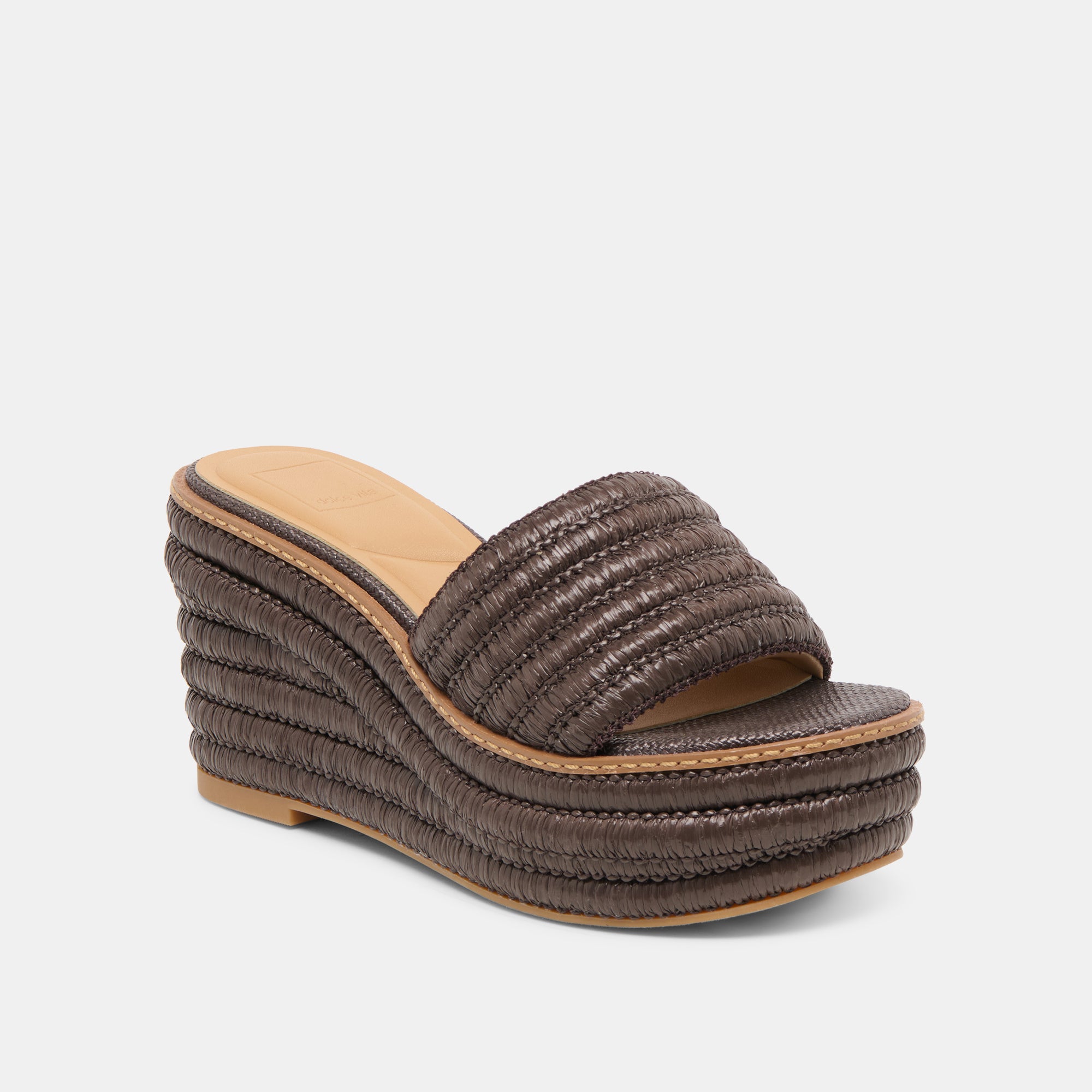 THRONE WEDGES CHOCOLATE RAFFIA - Image 3