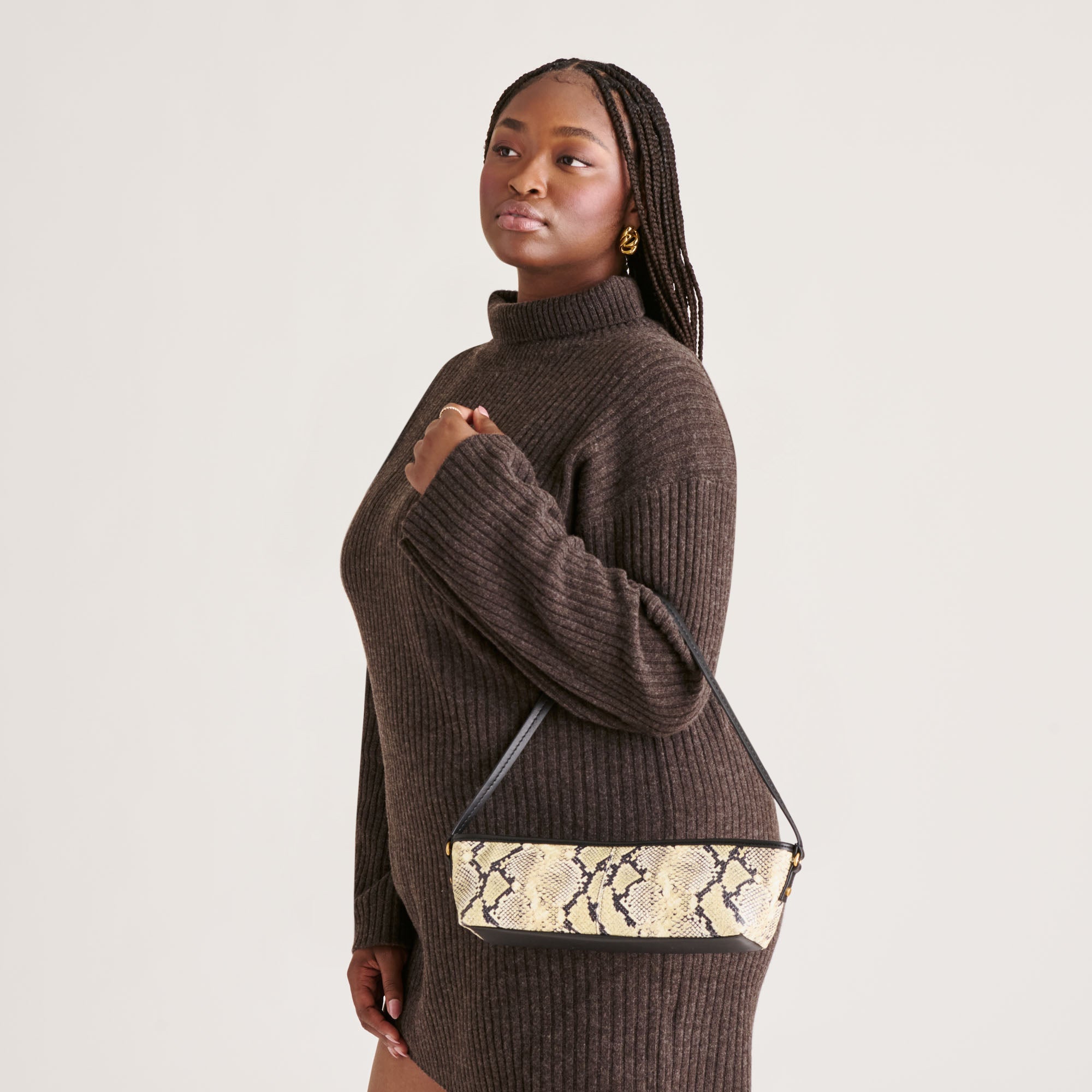 SAVAII SHOULDER BAG BLACK WHITE SNAKE STELLA - Image 4