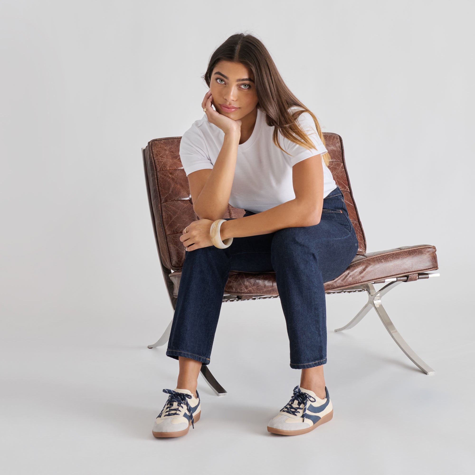 MERIT SNEAKERS WHITE NAVY LEATHER - Image 4