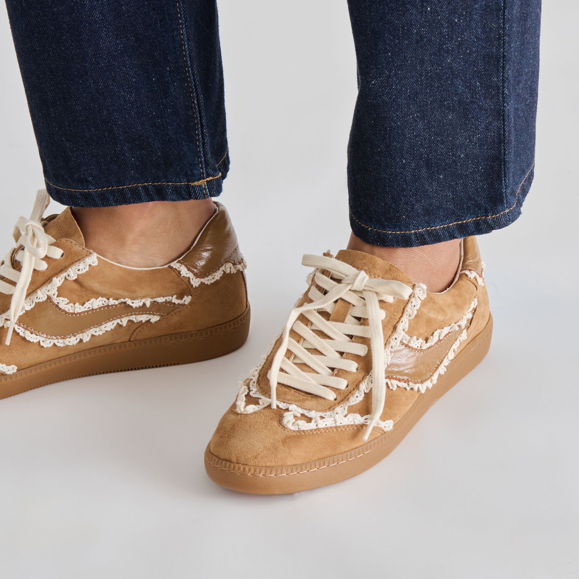 NOTICE LACE SNEAKERS LT BROWN SUEDE - Image 8