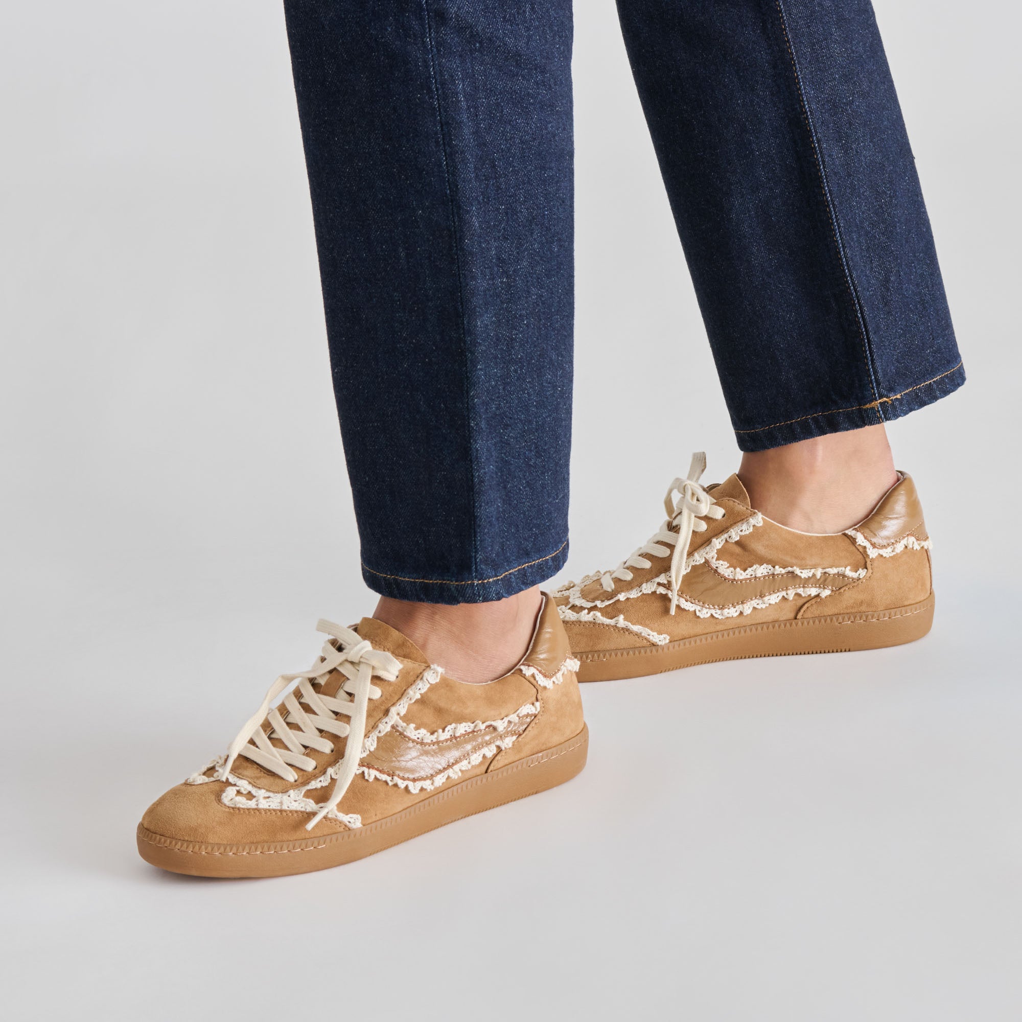 NOTICE LACE SNEAKERS LT BROWN SUEDE - Image 14