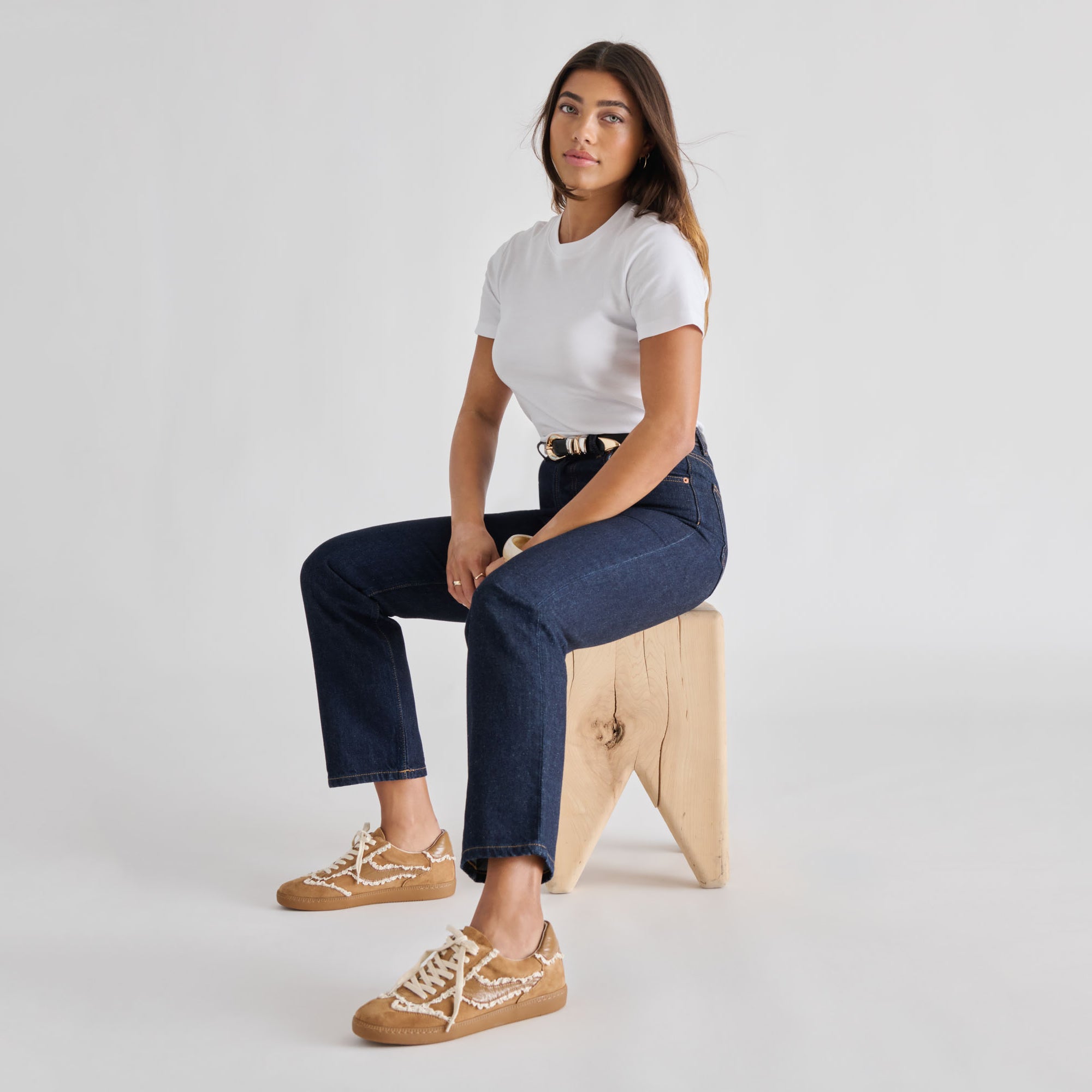 NOTICE LACE SNEAKERS LT BROWN SUEDE - Image 6