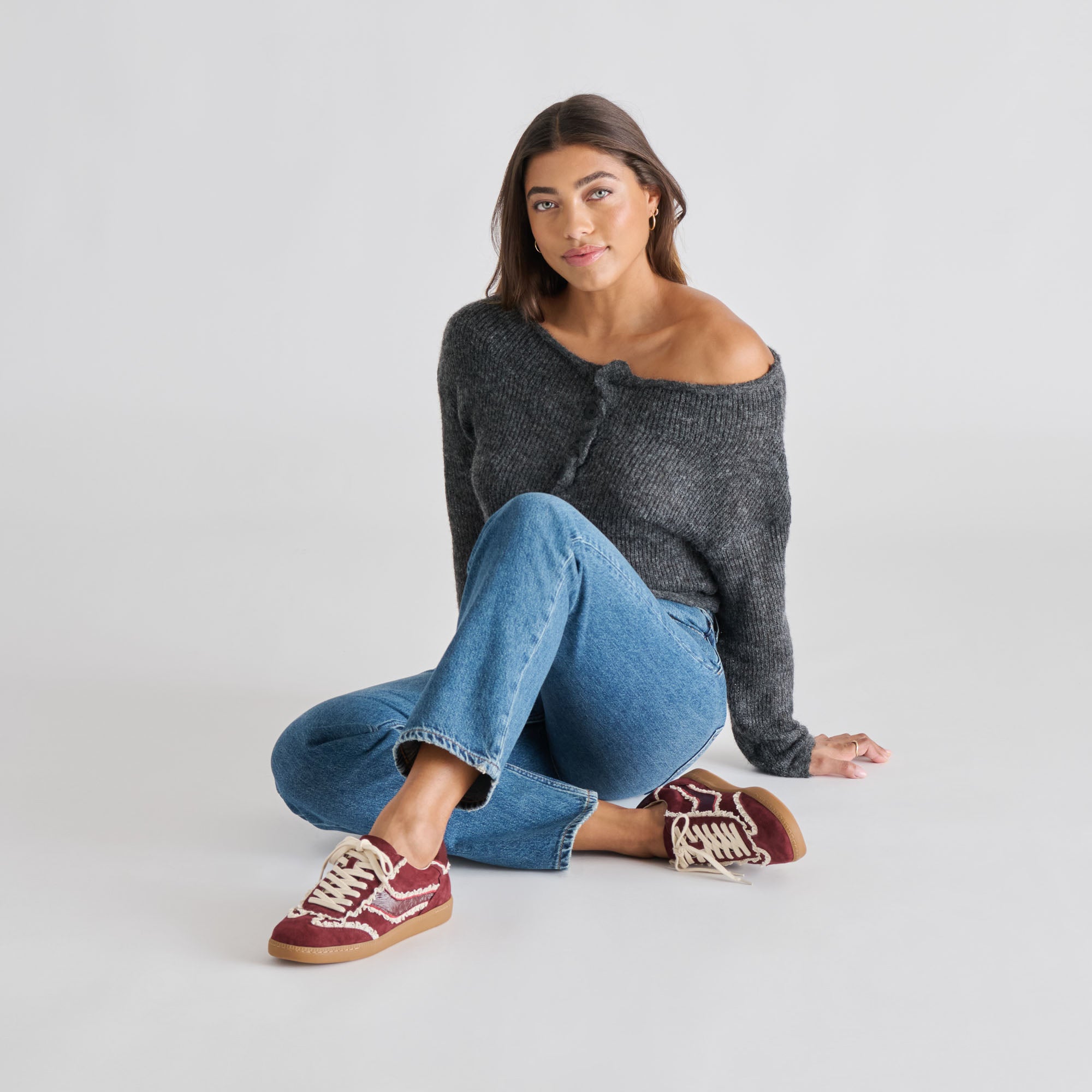 NOTICE LACE SNEAKERS OXBLOOD SUEDE - Image 2