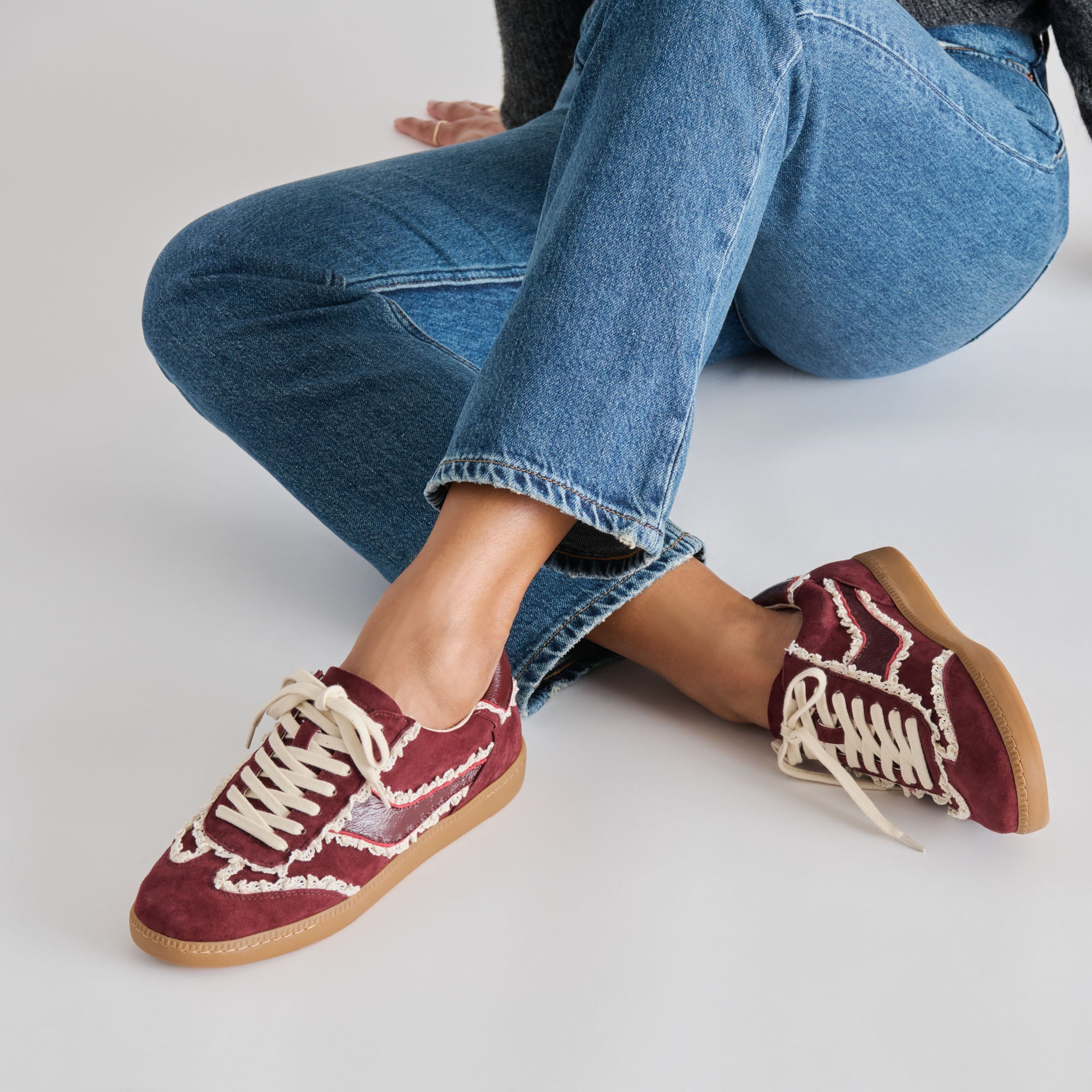 NOTICE LACE SNEAKERS OXBLOOD SUEDE - Image 4