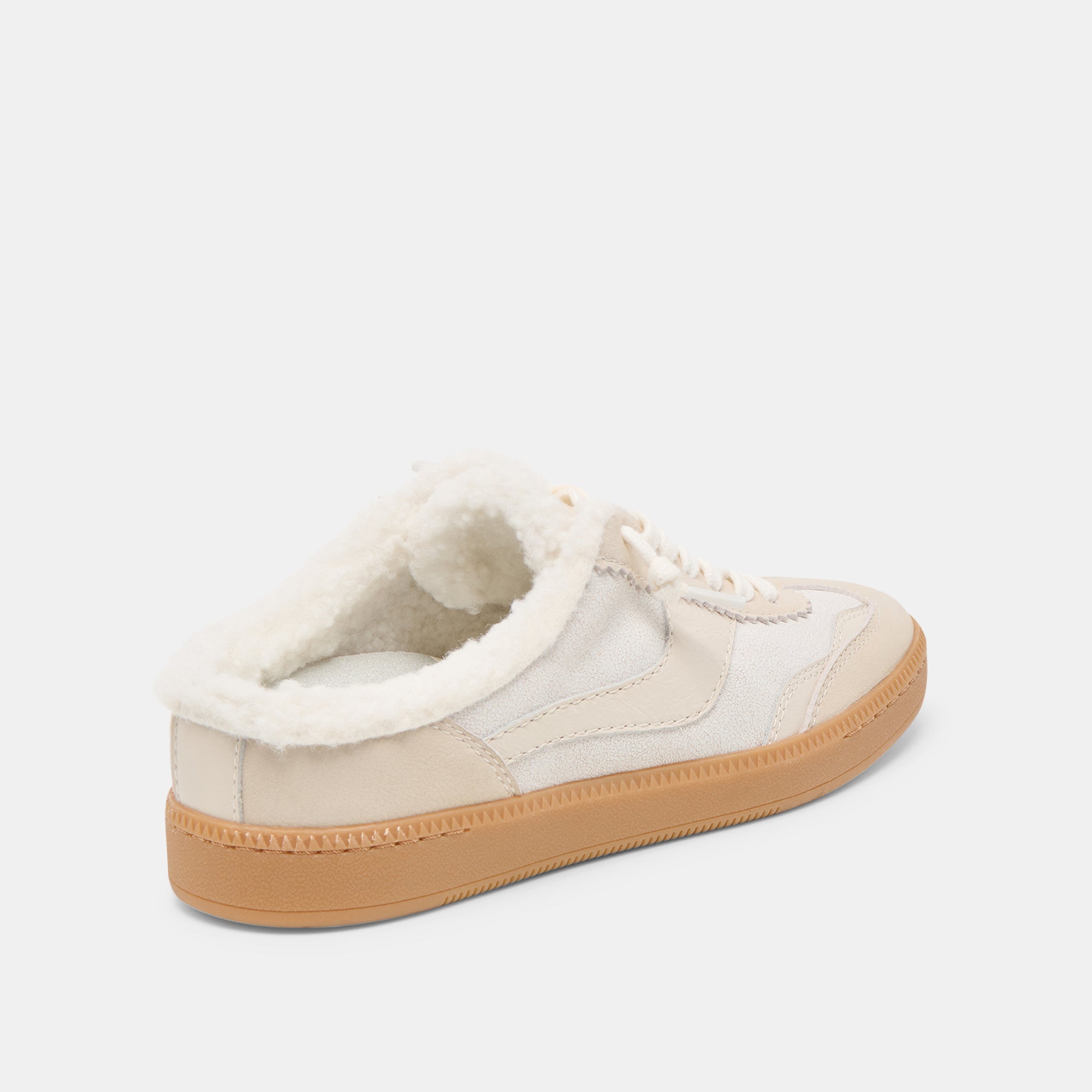 NOTICE SLIDE PLUSH SNEAKERS OFF WHITE CRACKLED LEATHER - Image 5