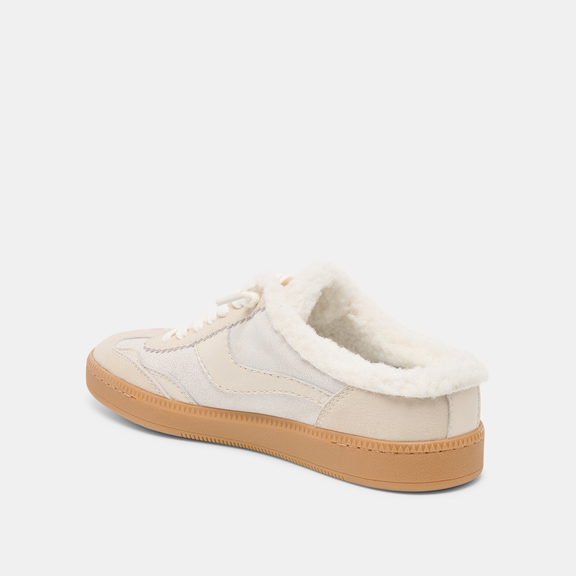 NOTICE SLIDE PLUSH SNEAKERS OFF WHITE CRACKLED LEATHER - Image 8