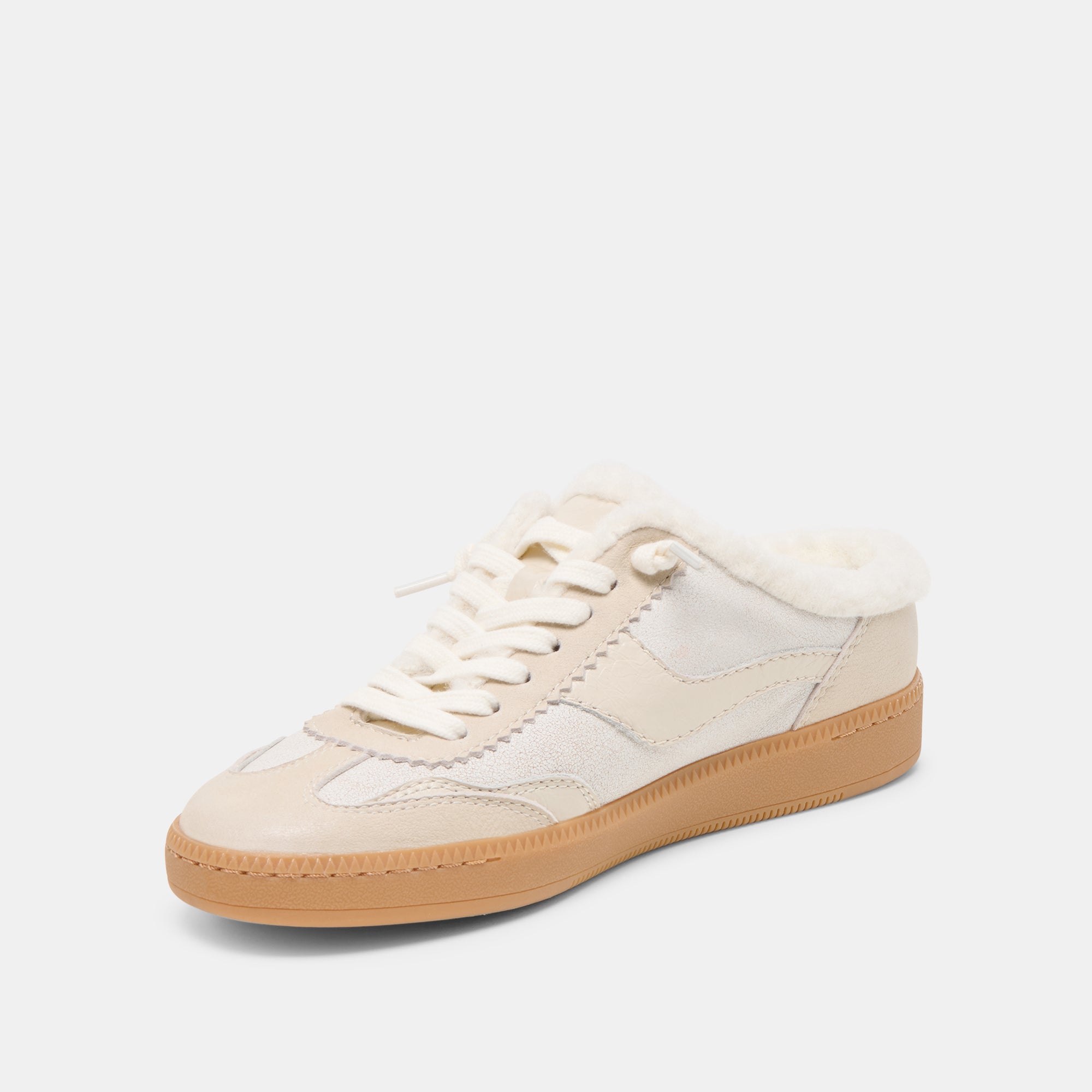 NOTICE SLIDE PLUSH SNEAKERS OFF WHITE CRACKLED LEATHER - Image 7