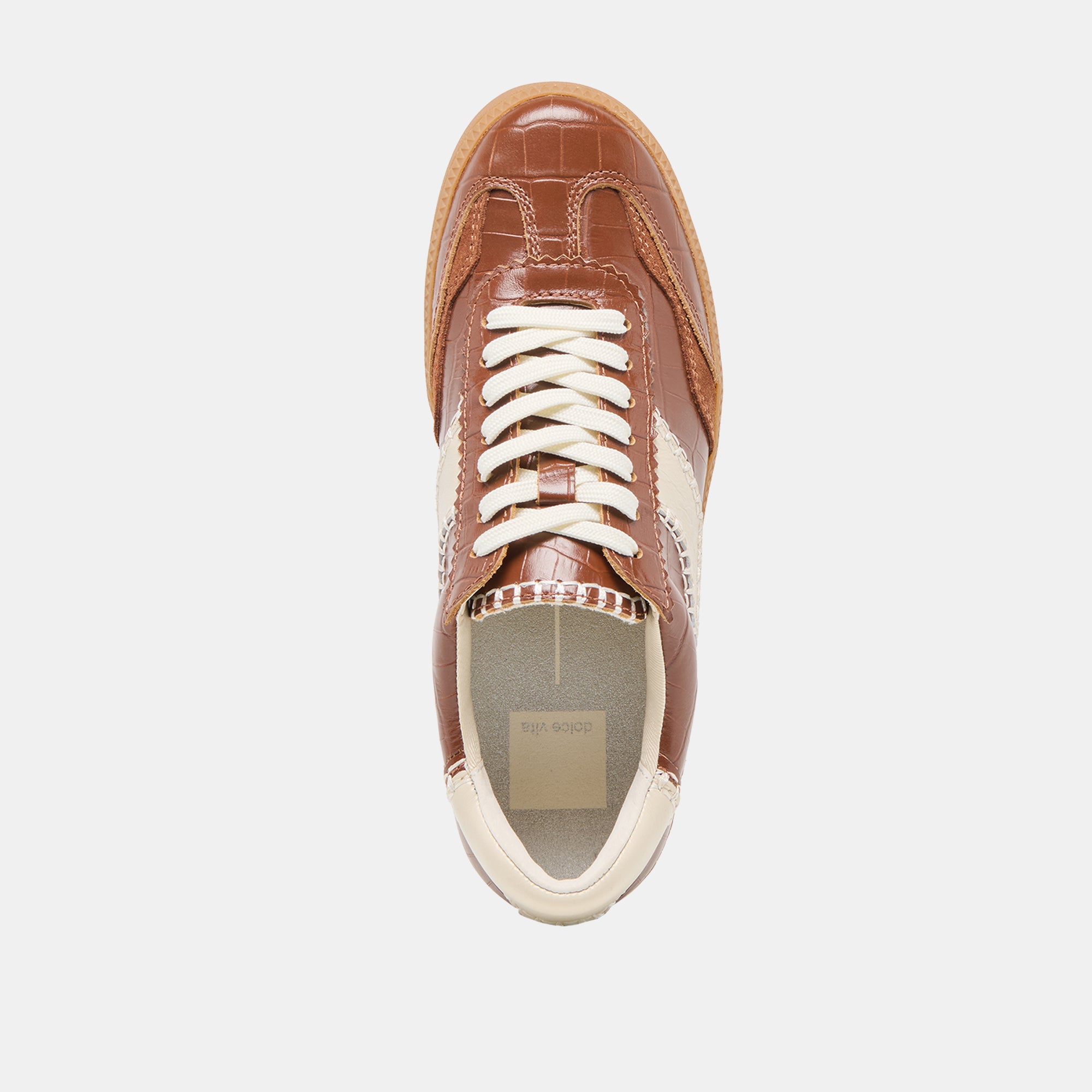 NOTICE STITCH SNEAKERS COGNAC CROCO EMBOSSED LEATHER - Image 10