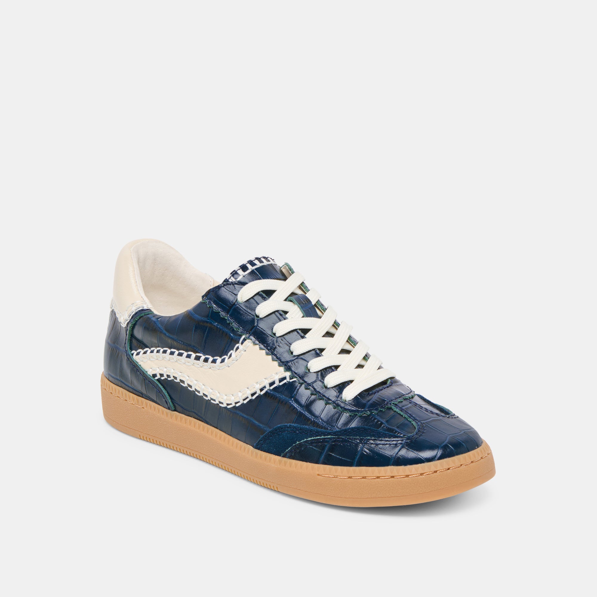 NOTICE STITCH SNEAKERS INK CROCO EMBOSSED LEATHER - Image 3