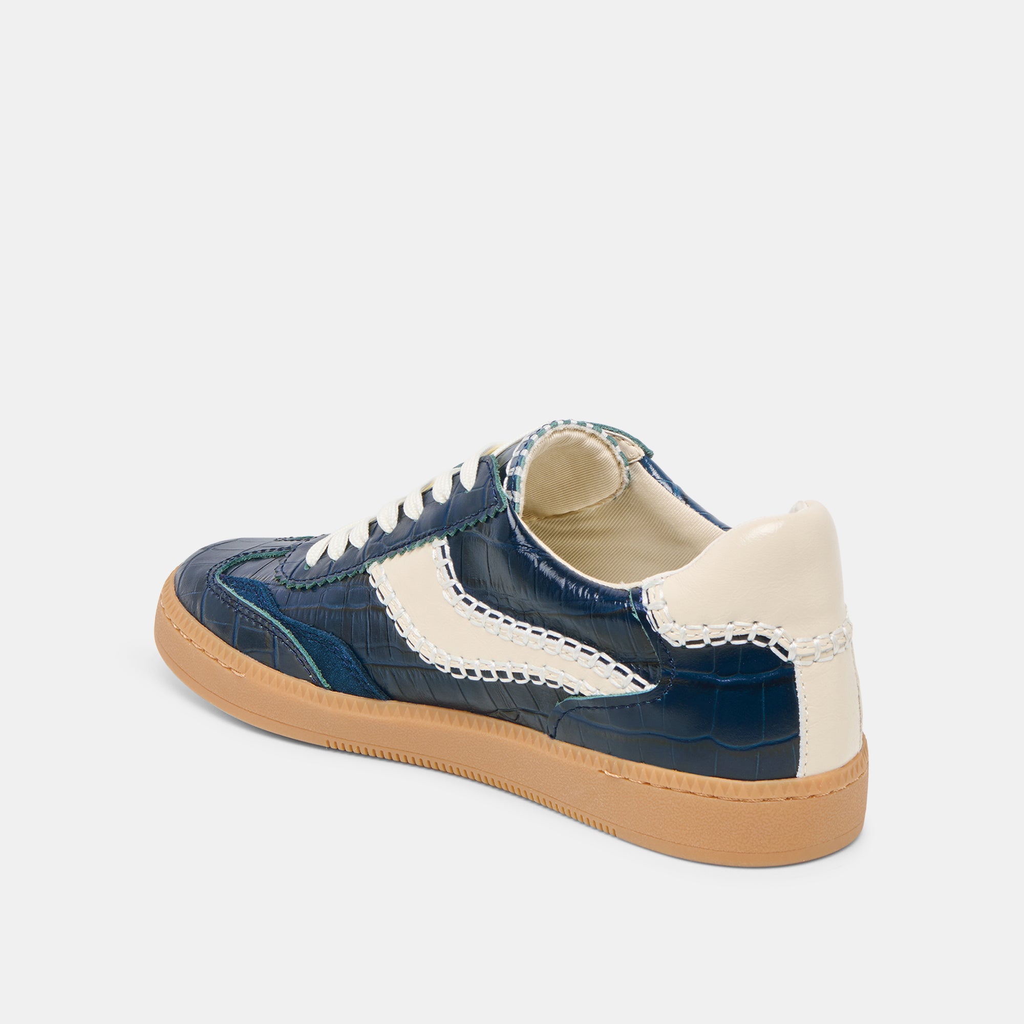 NOTICE STITCH SNEAKERS INK CROCO EMBOSSED LEATHER - Image 7