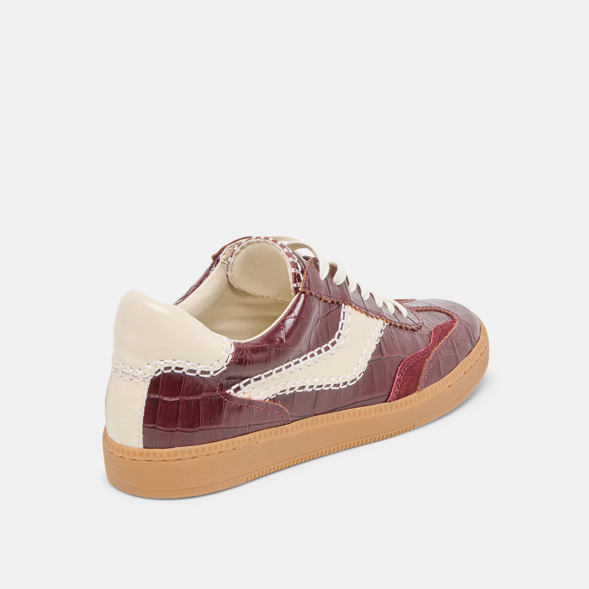 NOTICE STITCH SNEAKERS OXBLOOD CROCO EMBOSSED LEATHER - Image 6