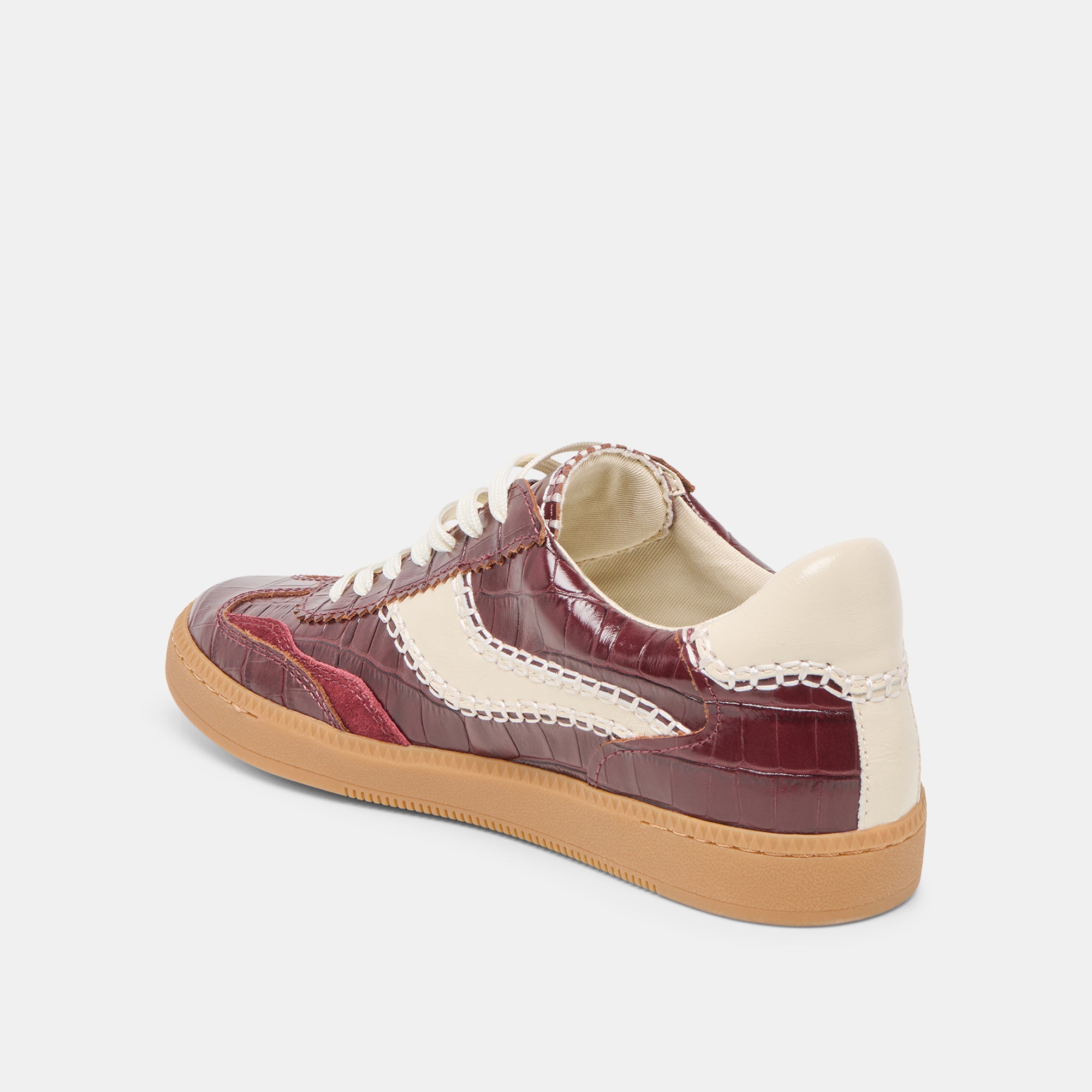NOTICE STITCH SNEAKERS OXBLOOD CROCO EMBOSSED LEATHER - Image 11