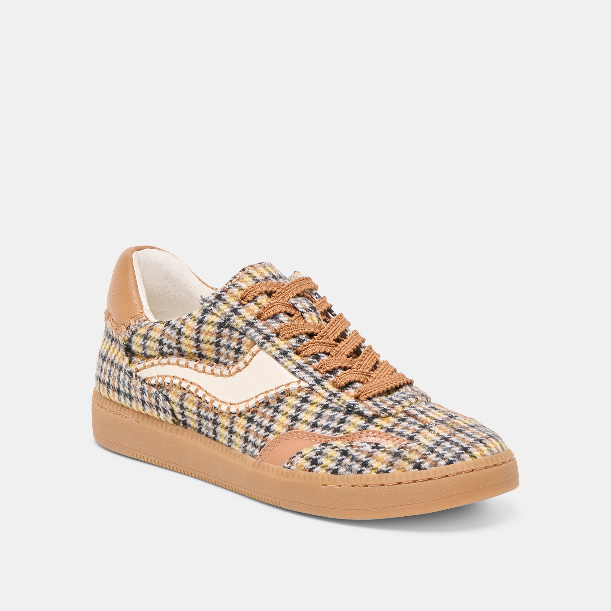 NOTICE STITCH SNEAKERS YELLOW PLAID TWEED - Image 2