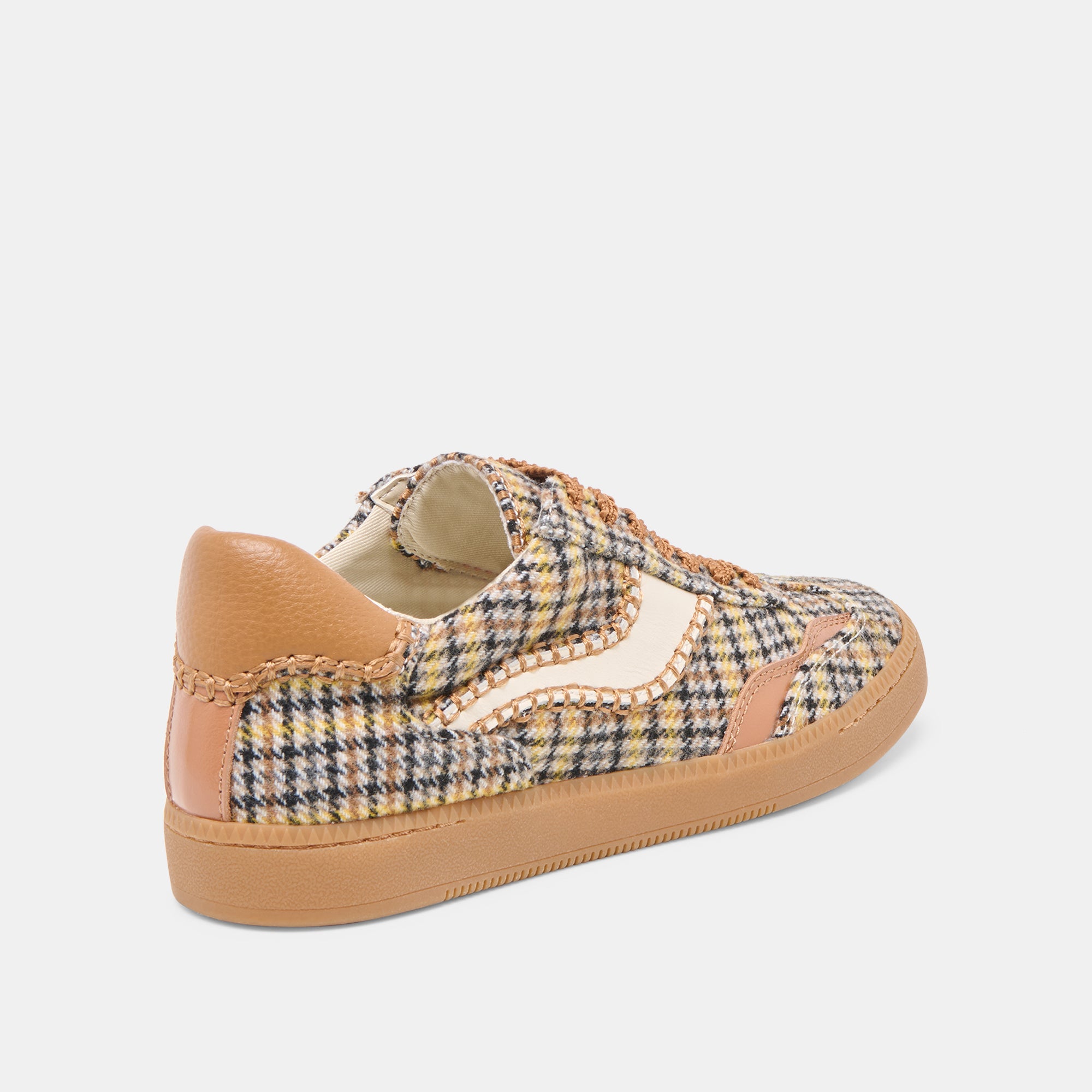 NOTICE STITCH SNEAKERS YELLOW PLAID TWEED - Image 3