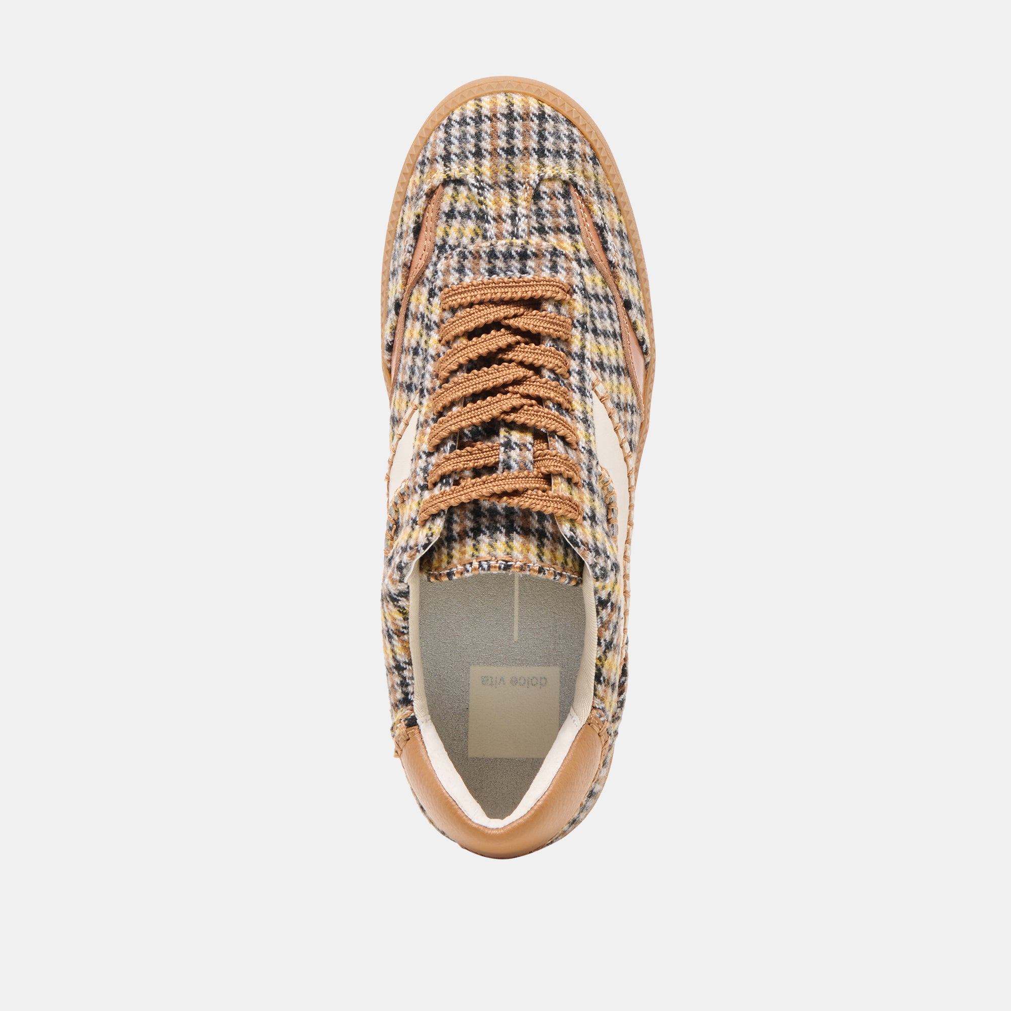 NOTICE STITCH SNEAKERS YELLOW PLAID TWEED - Image 8